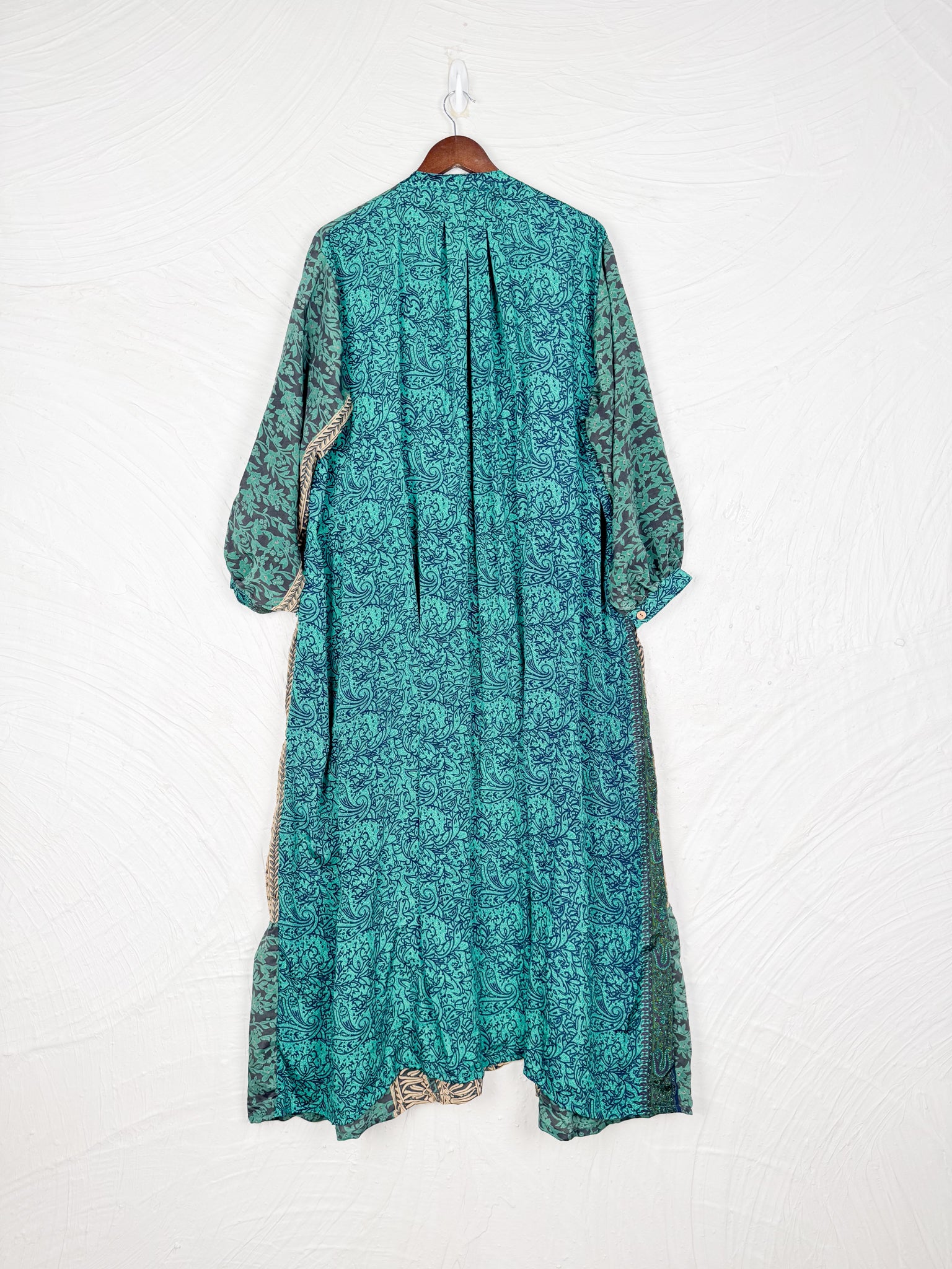 Teal silk dress - Love Protect Sustain