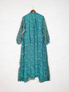 Teal silk dress - Love Protect Sustain