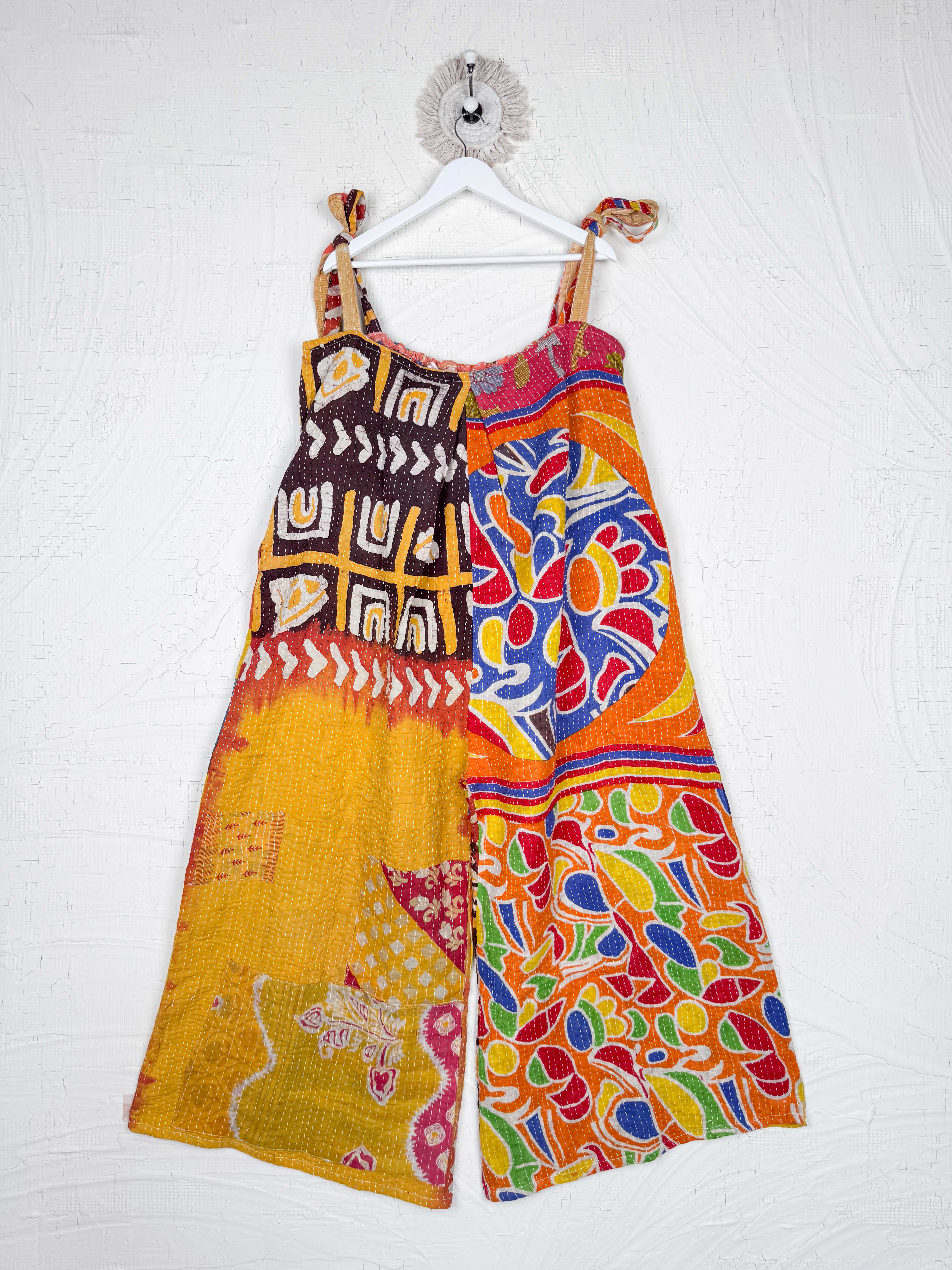 Tie-strap summer jumpsuit - Love Protect Sustain