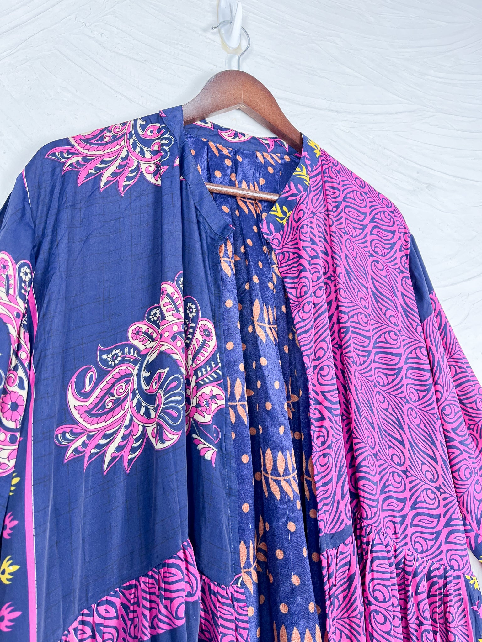 Tiered silk long dress - Love Protect Sustain