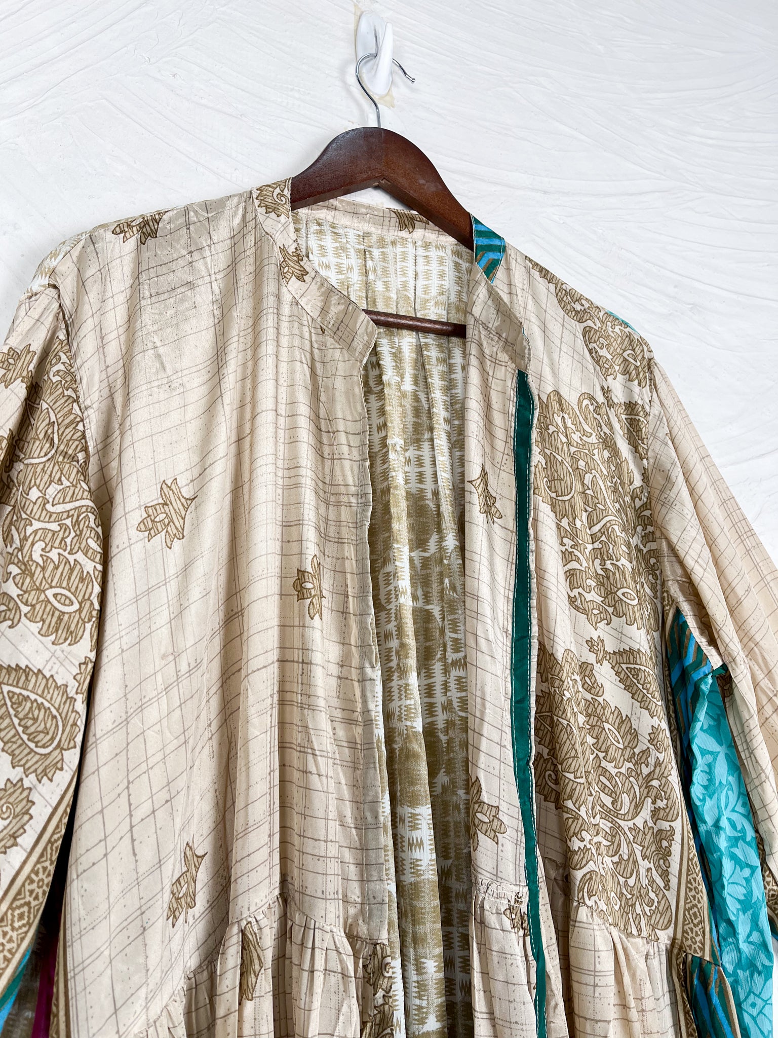 Tiered silk long dress - Love Protect Sustain