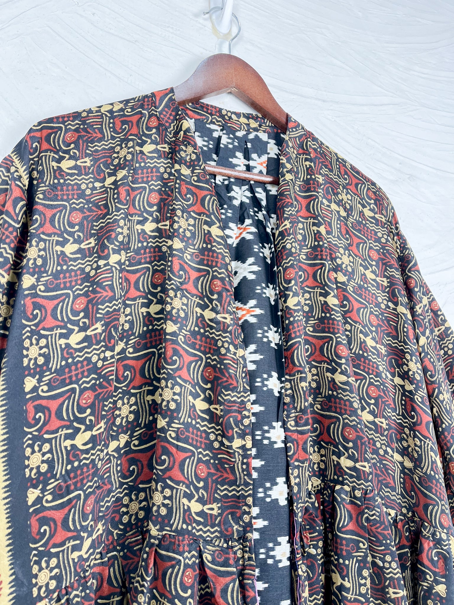 Tiered silk long dress - Love Protect Sustain