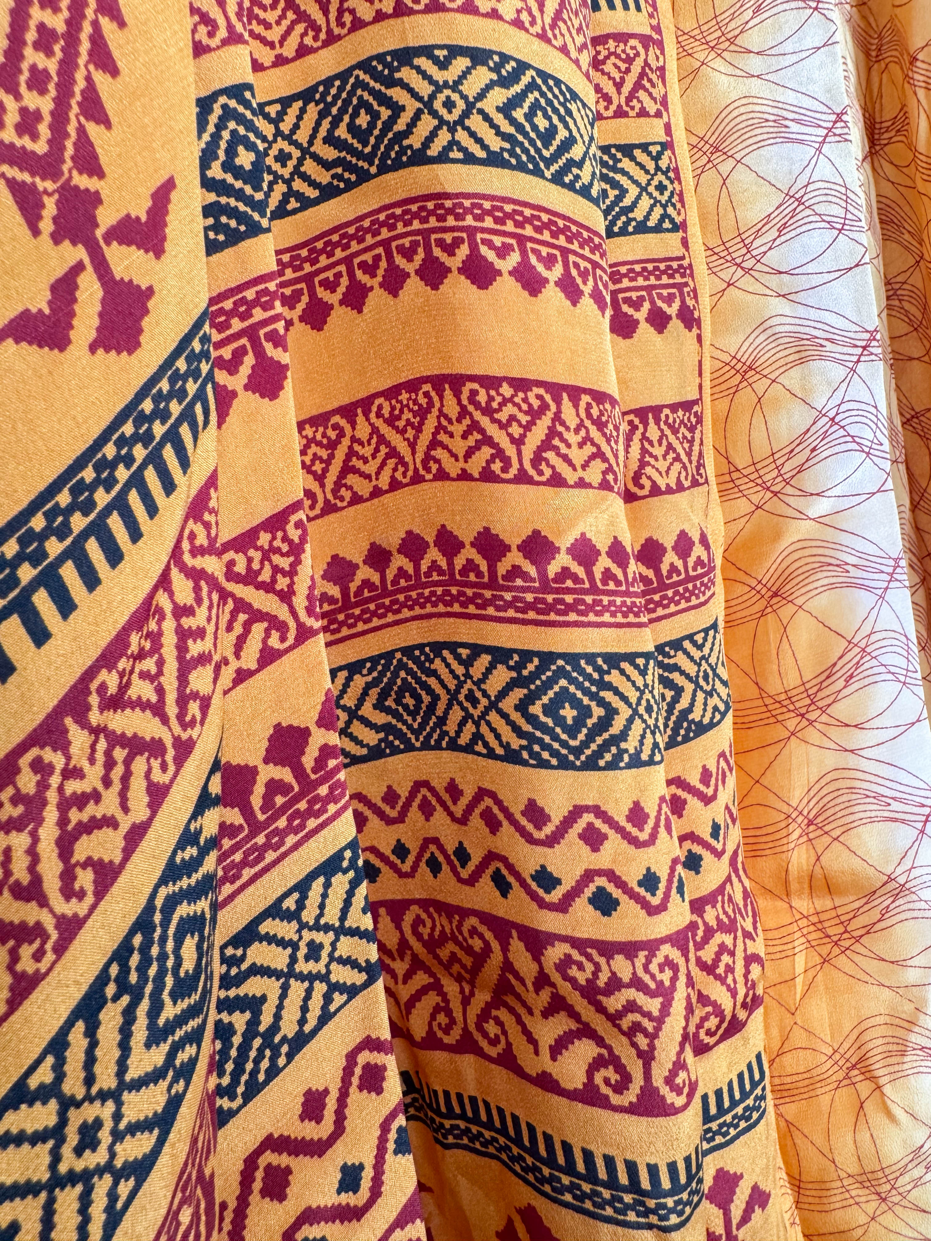 Unique print silk dress - Love Protect Sustain