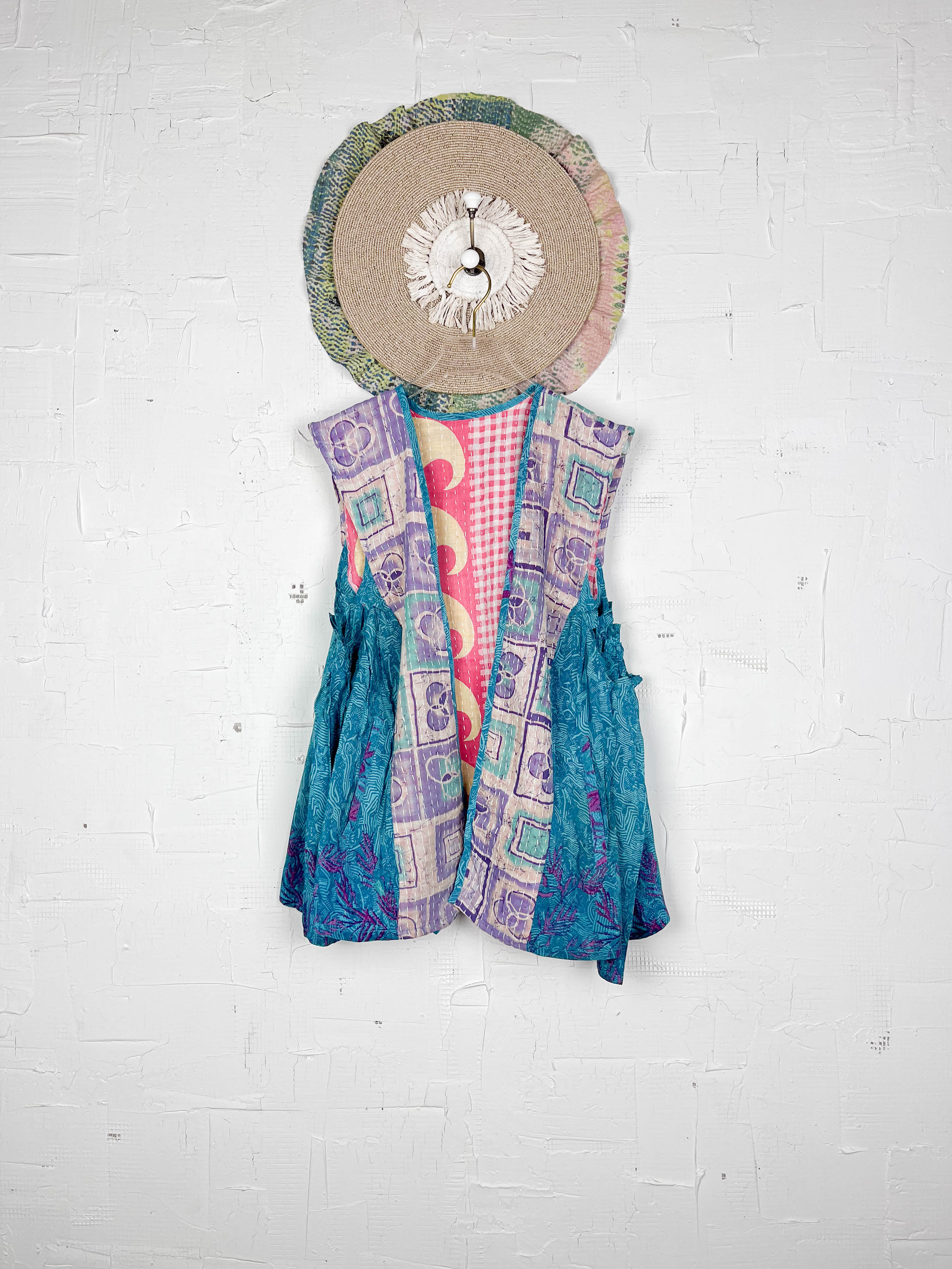Unique silk kantha vest - Love Protect Sustain