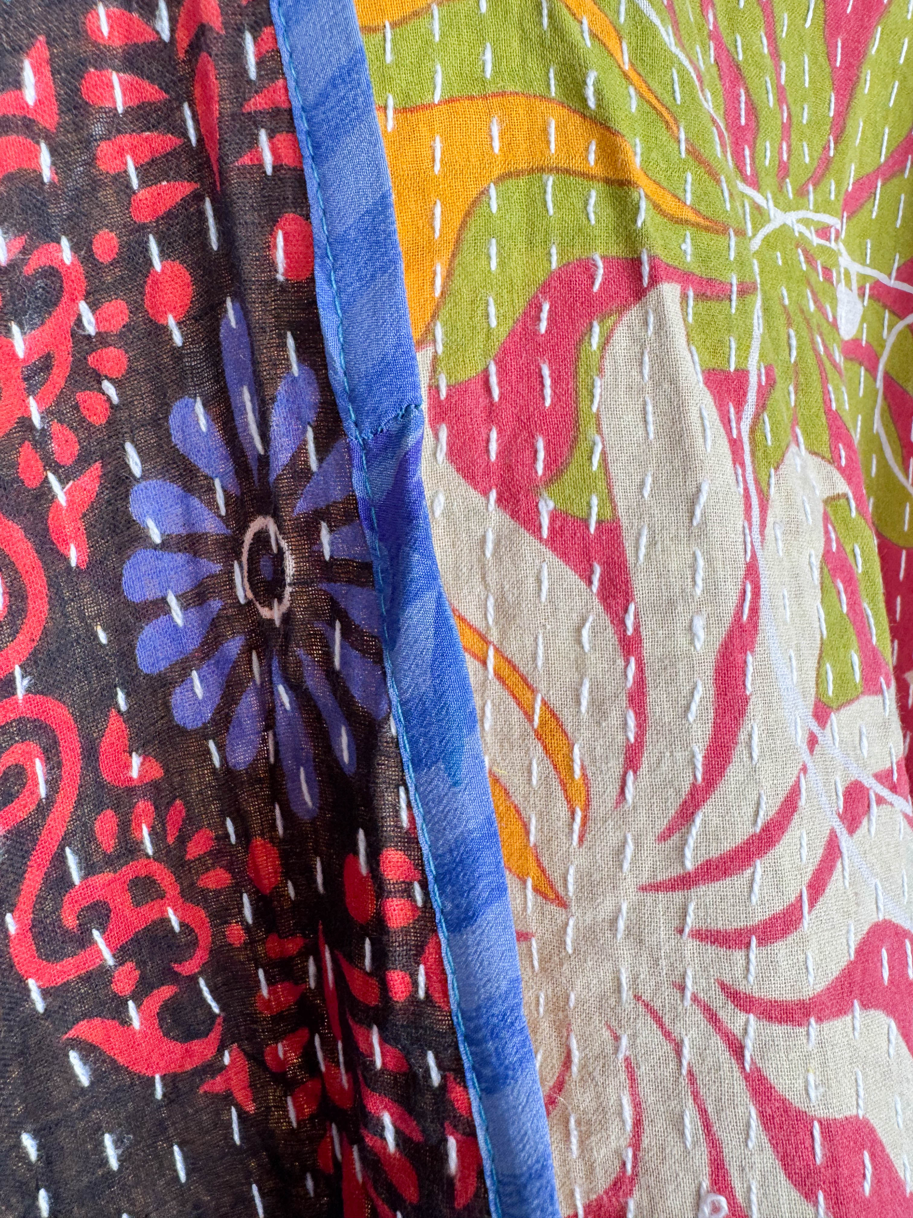 Unique silk kantha vest - Love Protect Sustain