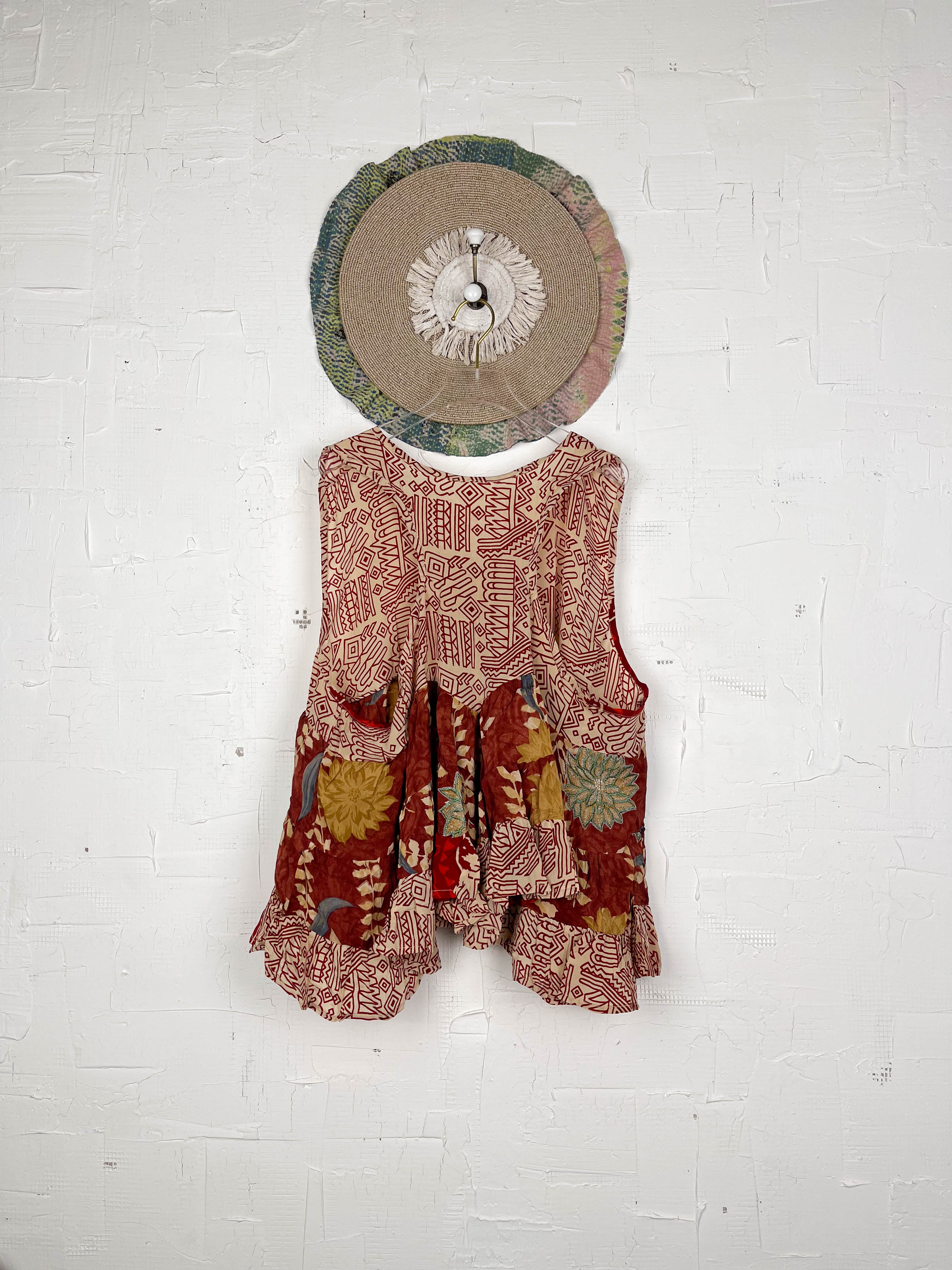 Unique vintage silk Top - Love Protect Sustain