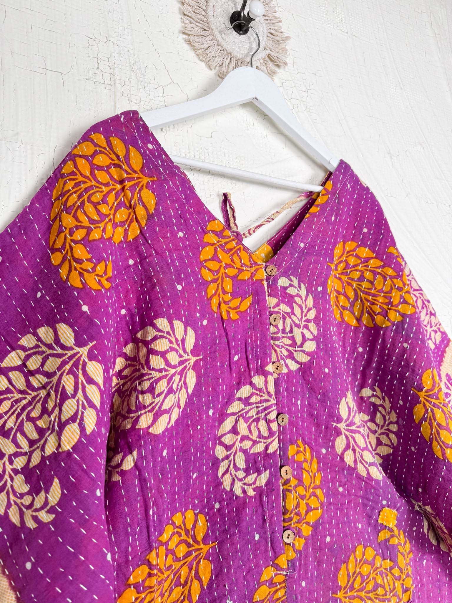 Upcycled Kantha cotton jumpsuit - Love Protect Sustain