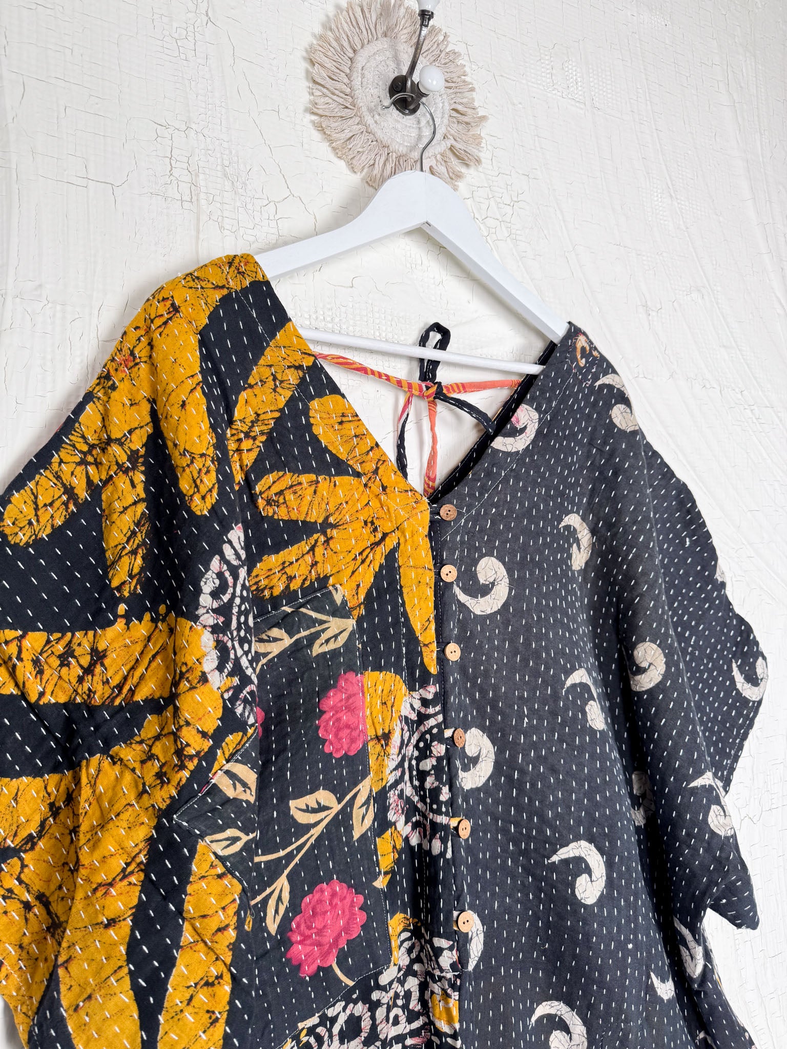 Upcycled Kantha cotton jumpsuit - Love Protect Sustain