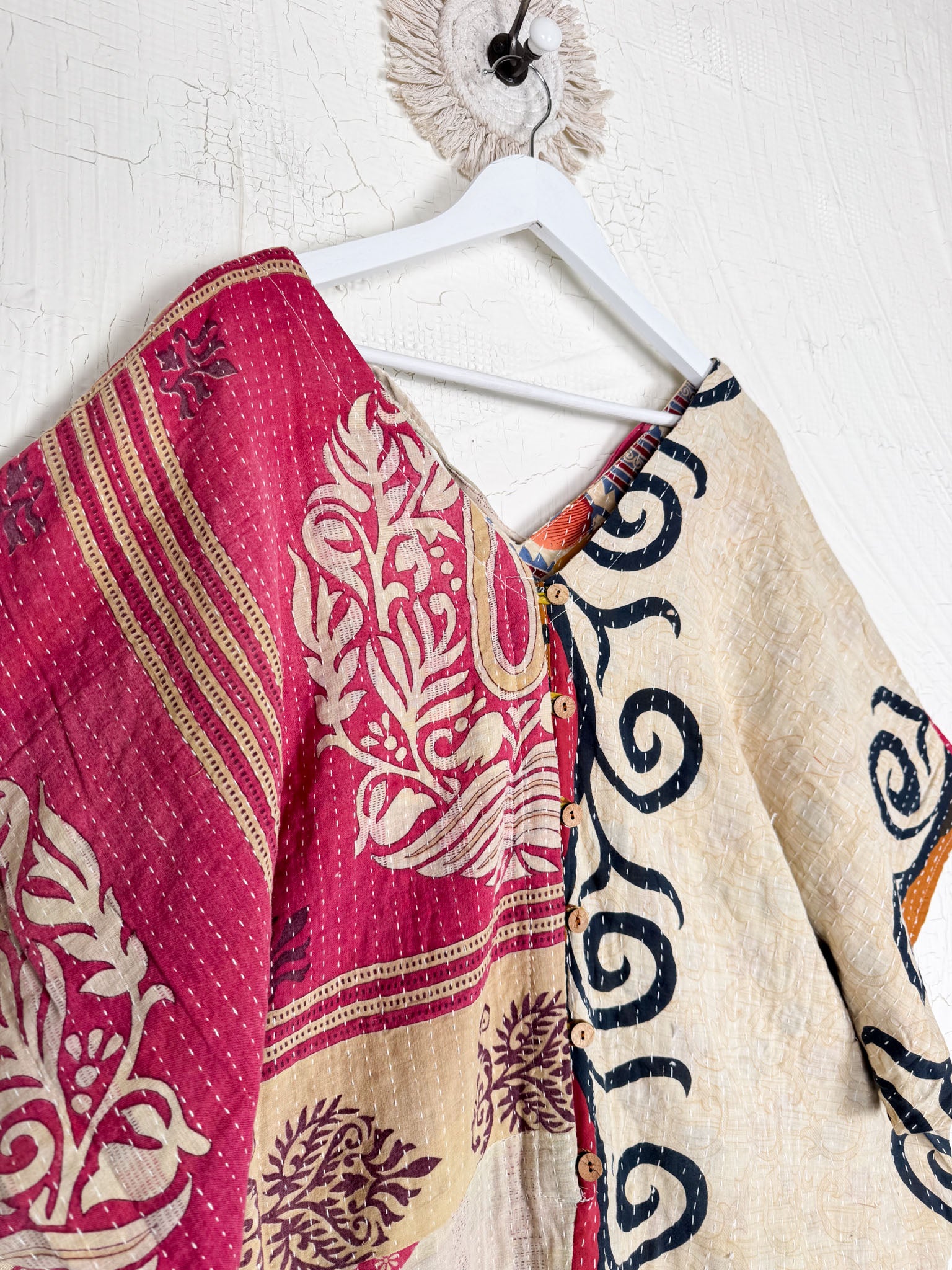 Upcycled Kantha cotton jumpsuit - Love Protect Sustain