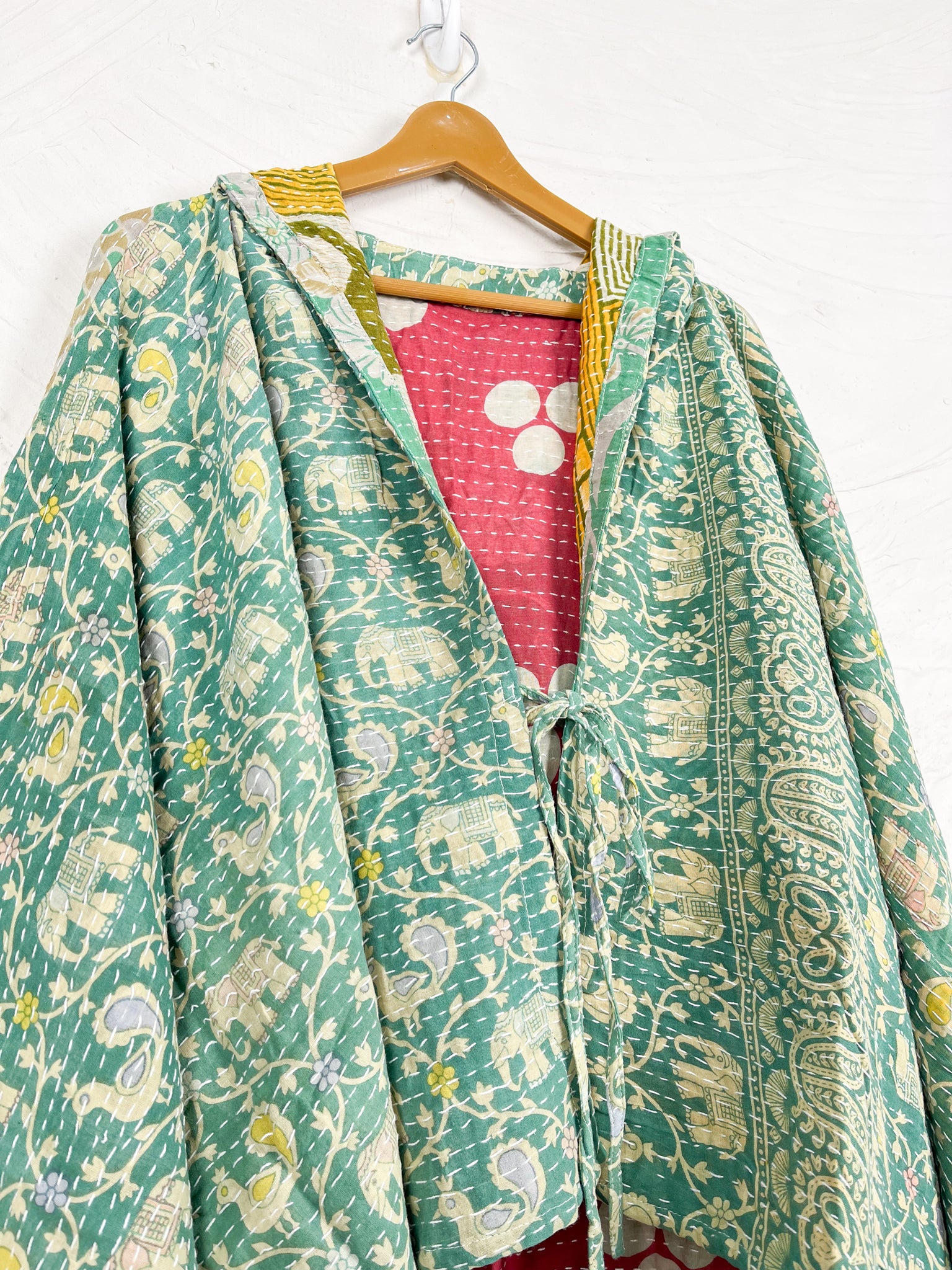 Upcycled kantha poncho - Love Protect Sustain
