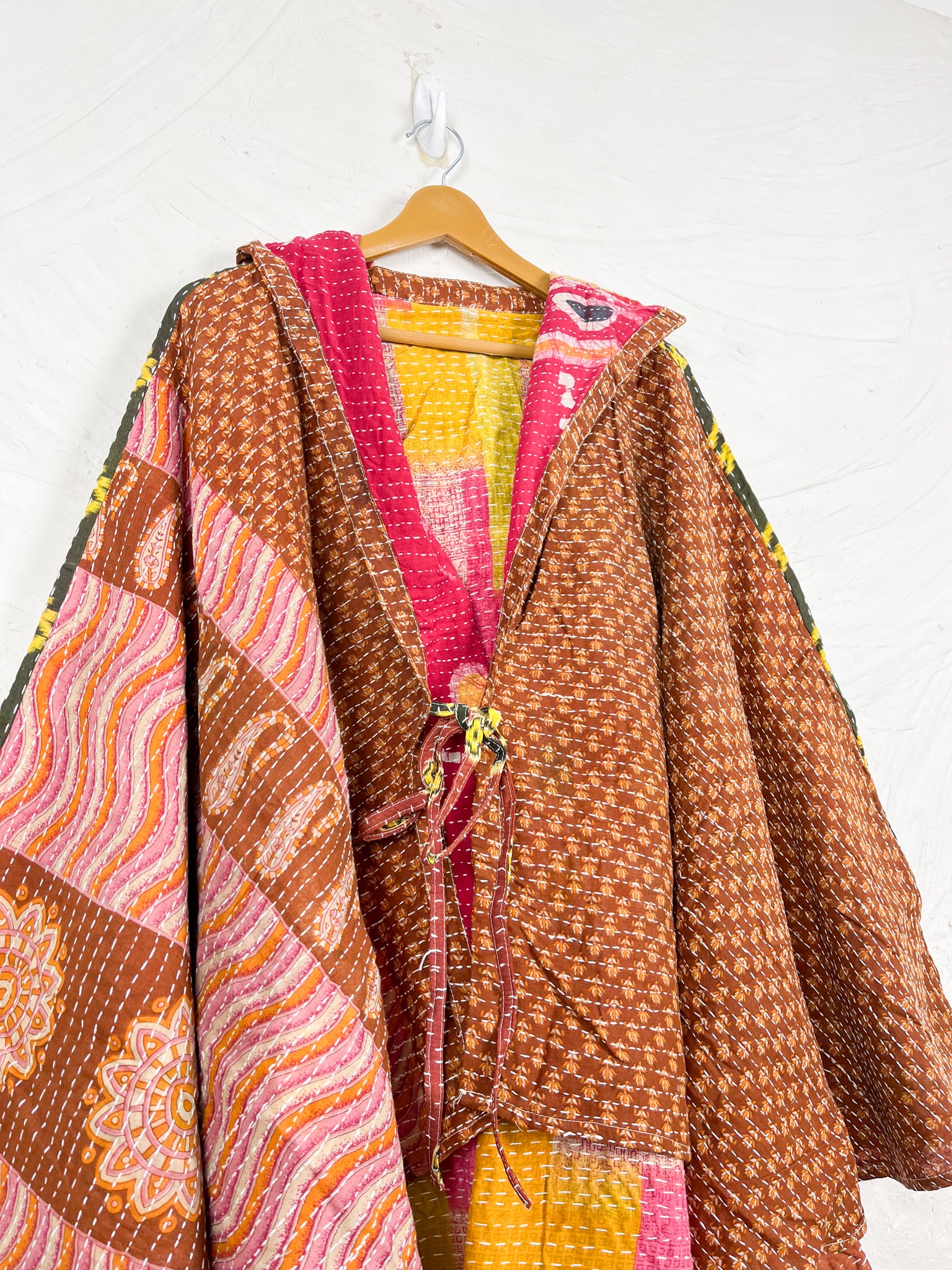 Upcycled kantha poncho - Love Protect Sustain