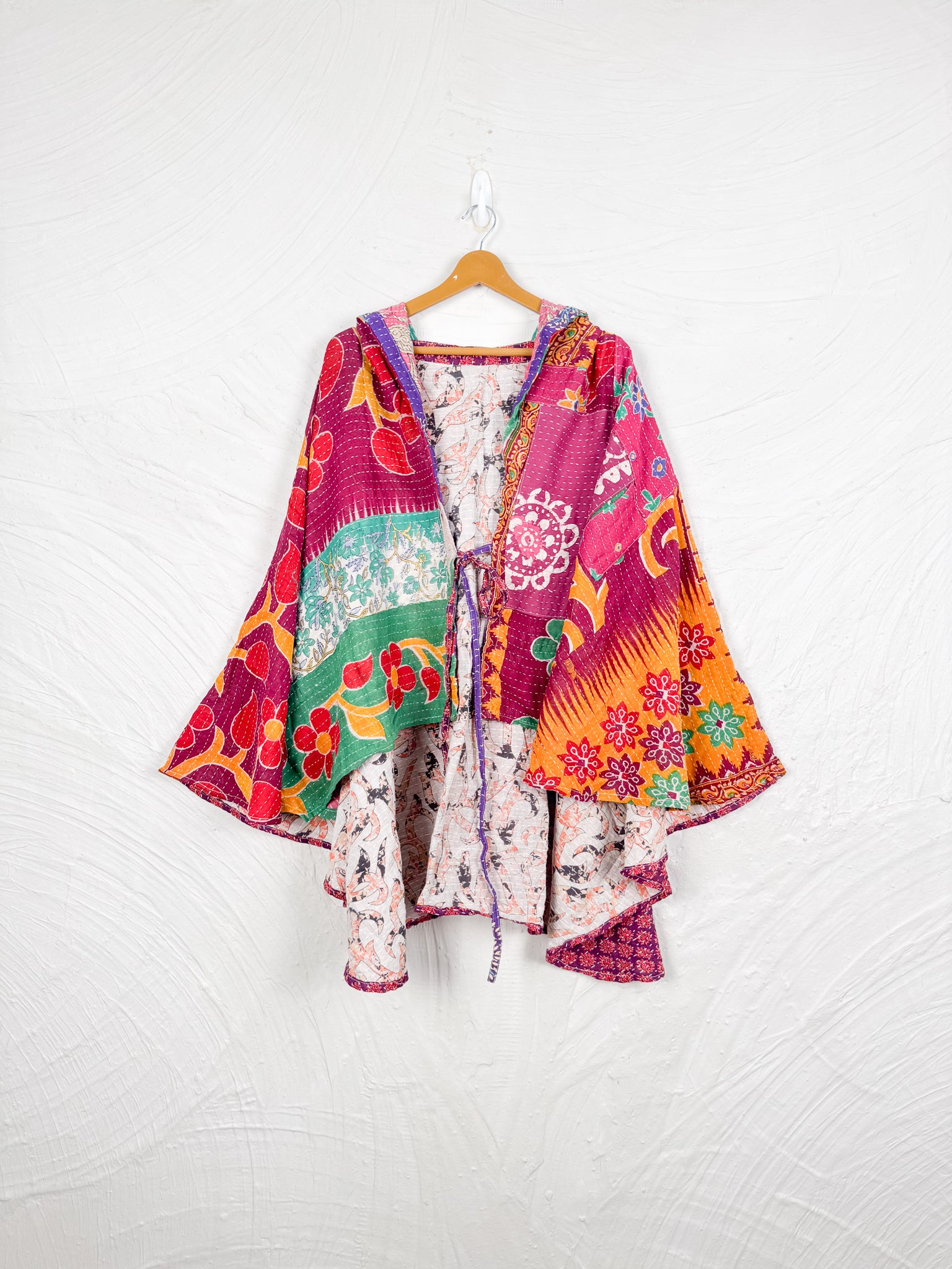 Upcycled kantha poncho - Love Protect Sustain