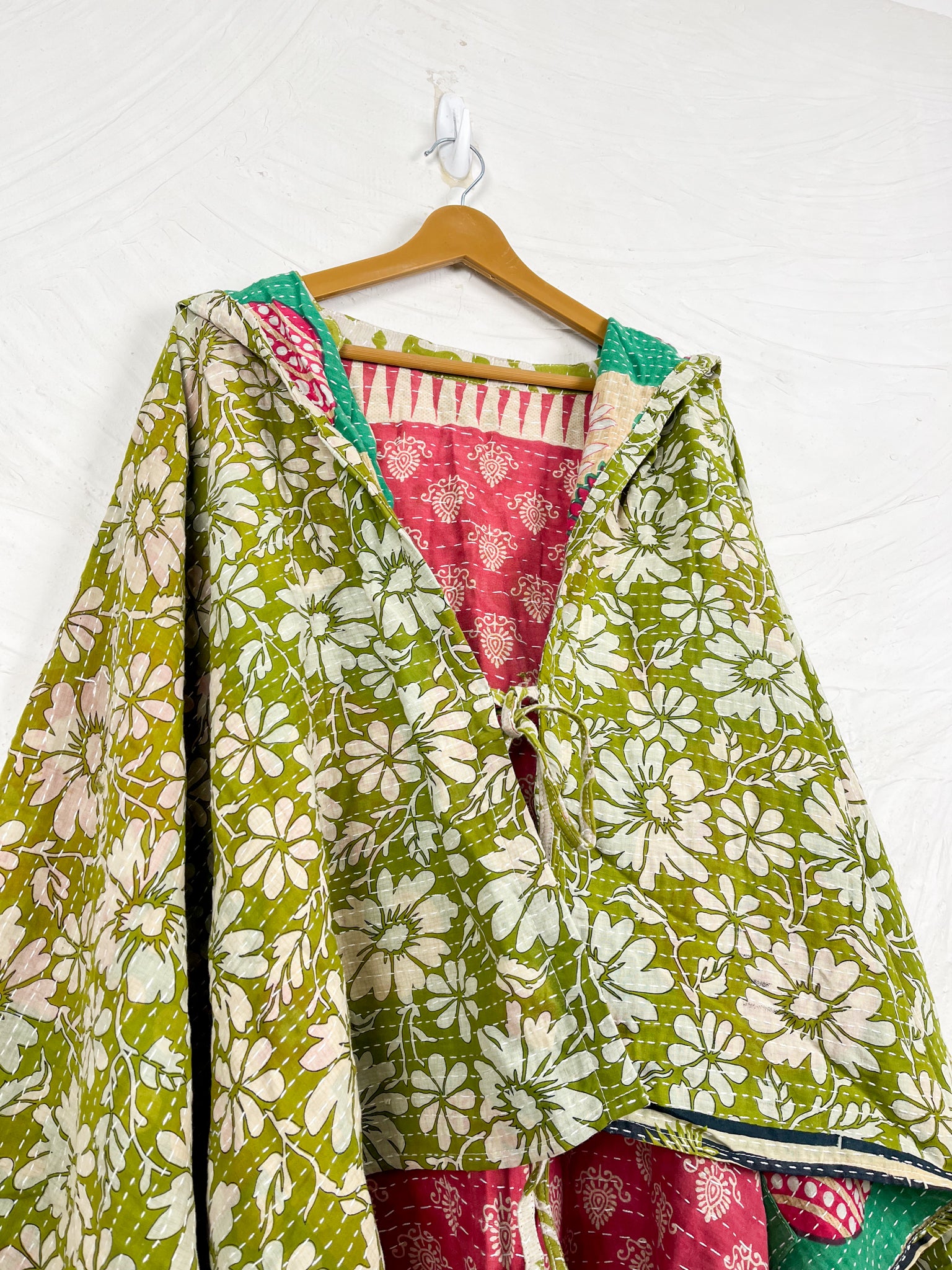 Upcycled kantha poncho - Love Protect Sustain