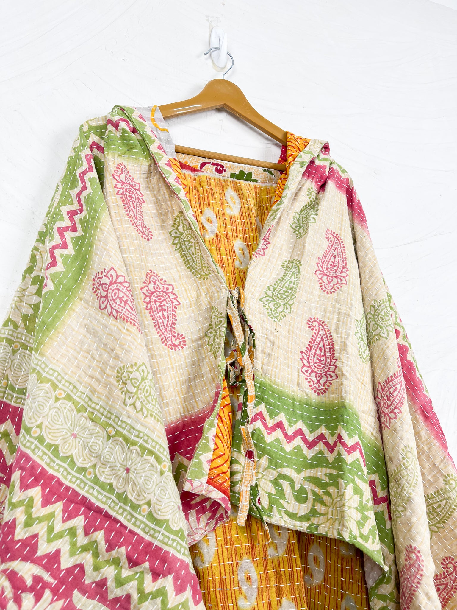 Upcycled kantha poncho - Love Protect Sustain