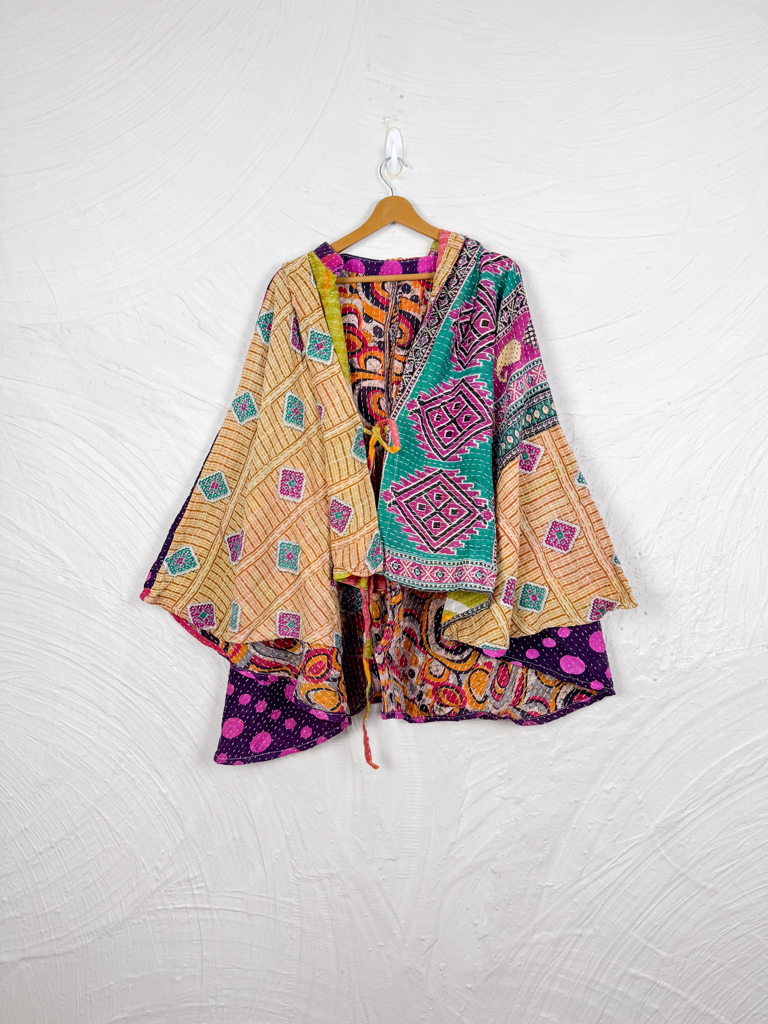 Upcycled kantha poncho - Love Protect Sustain