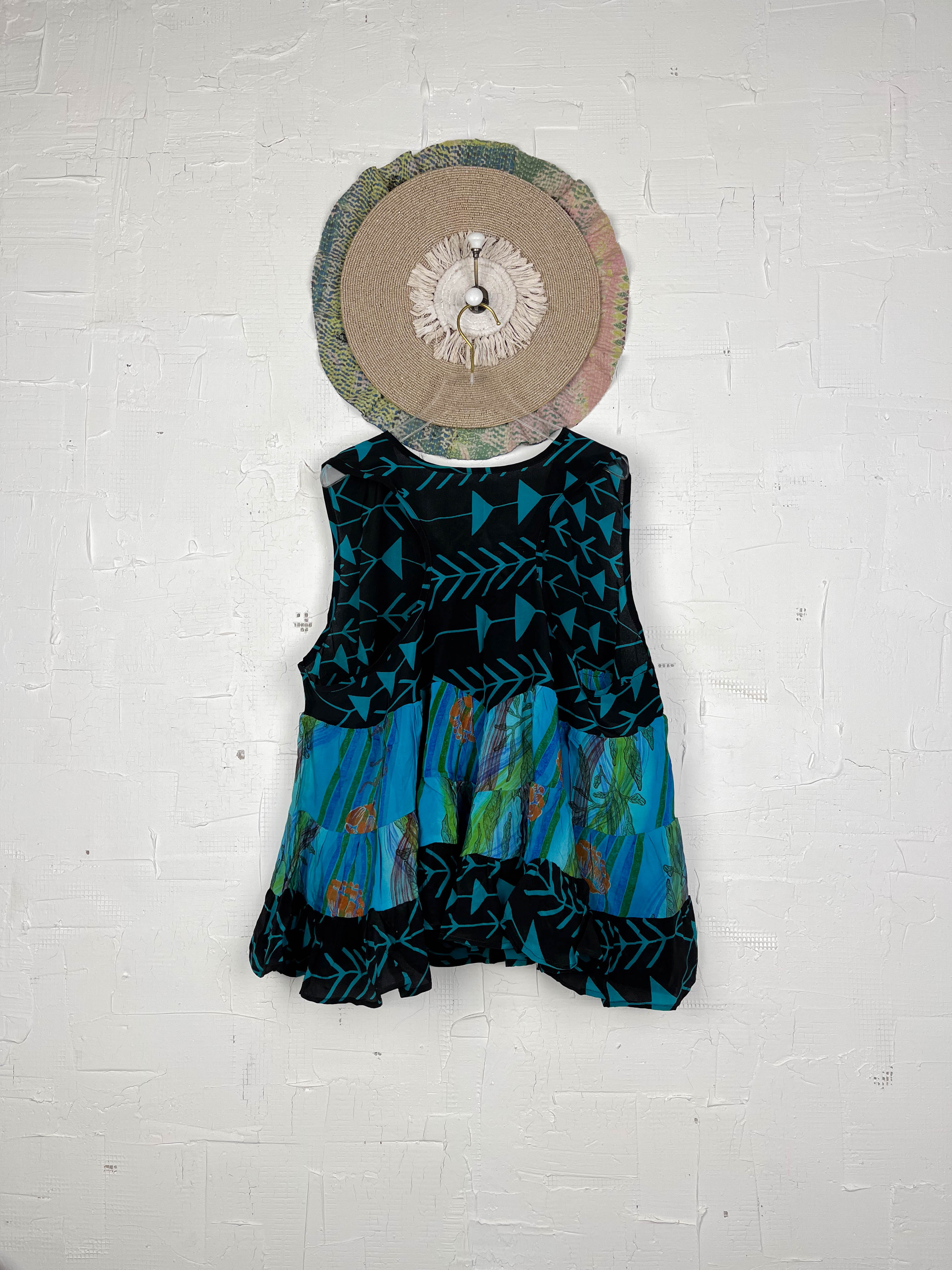 Upcycled silk patchwork top - Love Protect Sustain