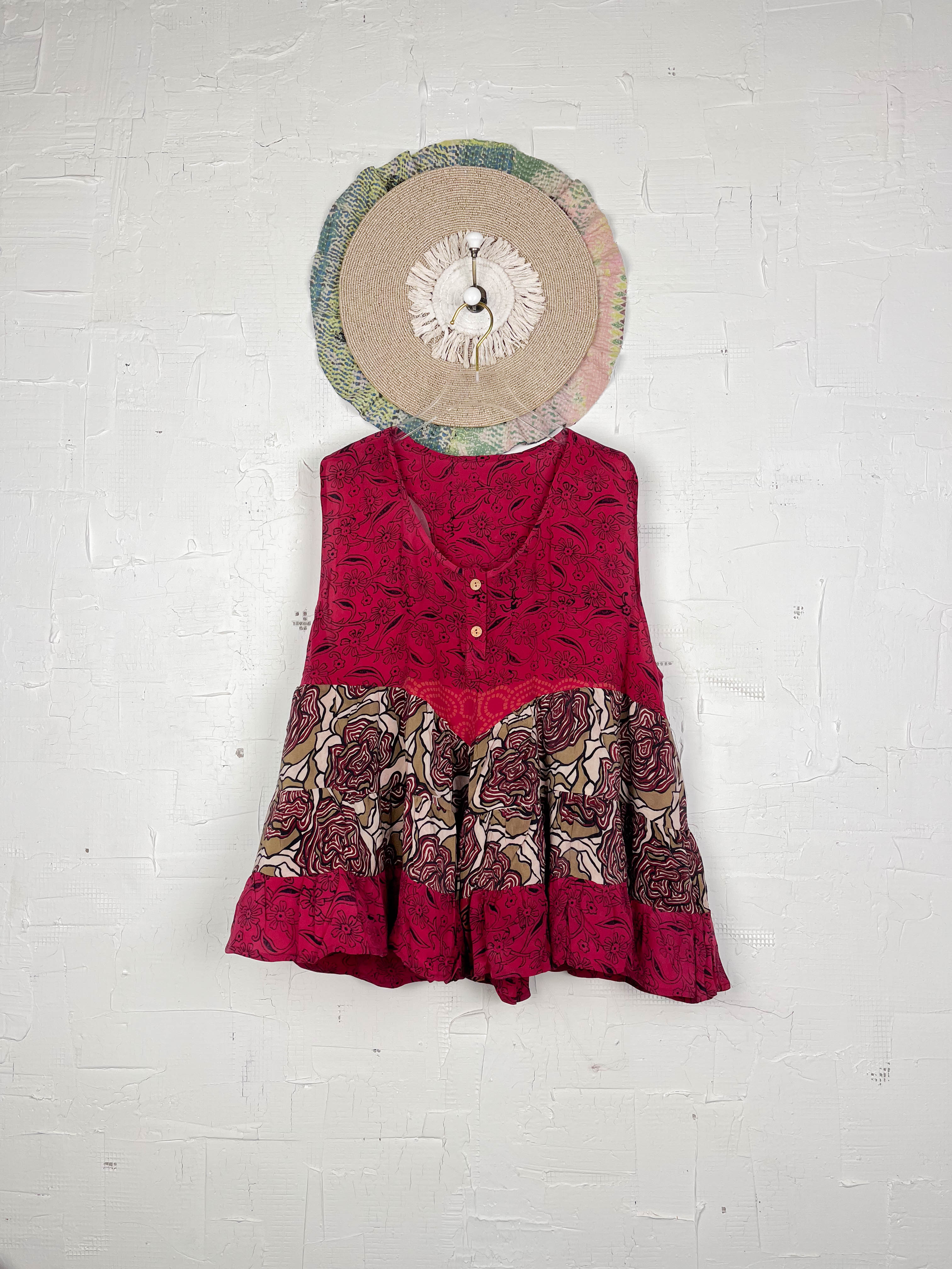 Upcycled silk patchwork top - Love Protect Sustain