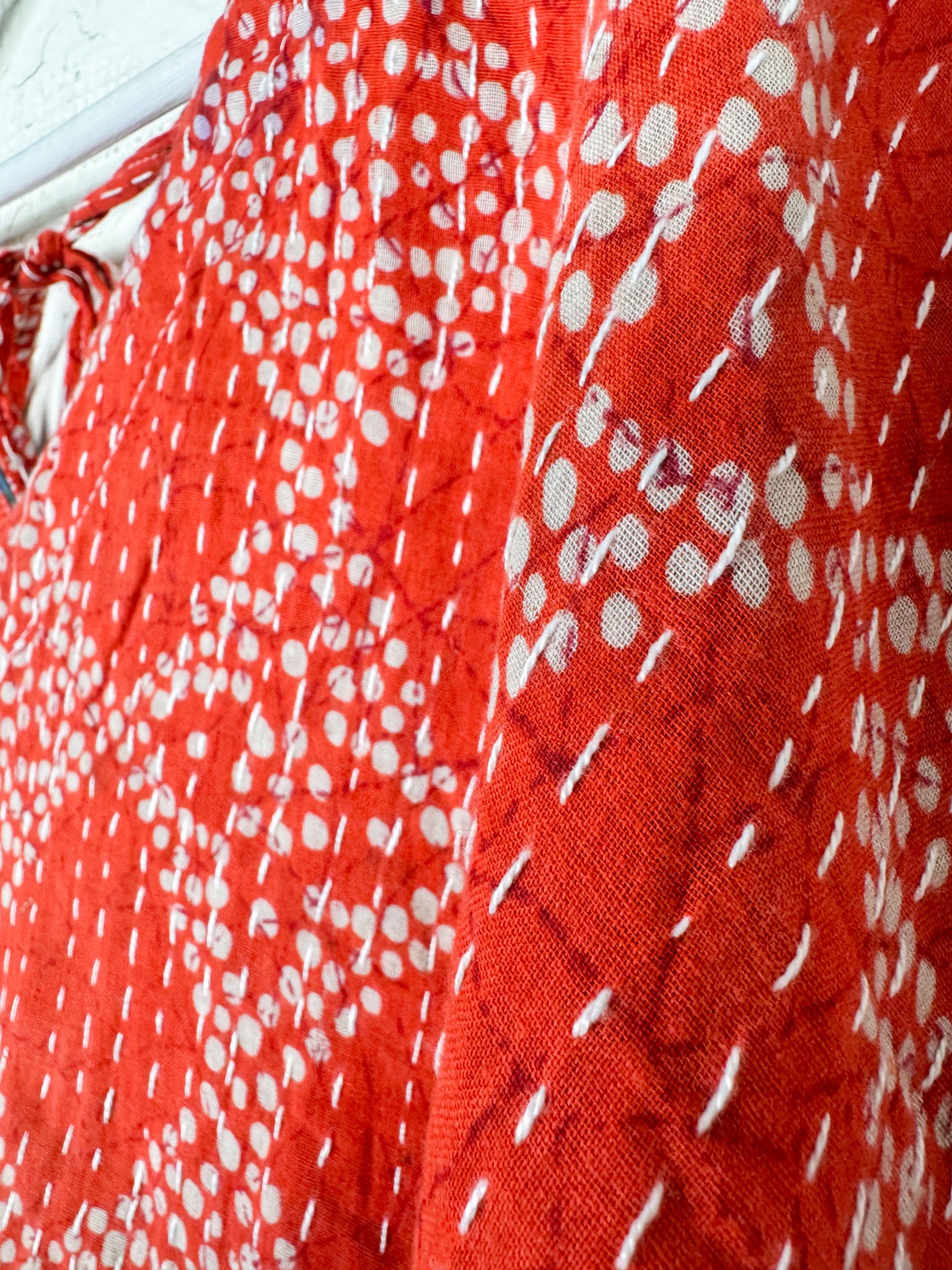 Vintage Kantha quilt fabric jumpsuit - Love Protect Sustain