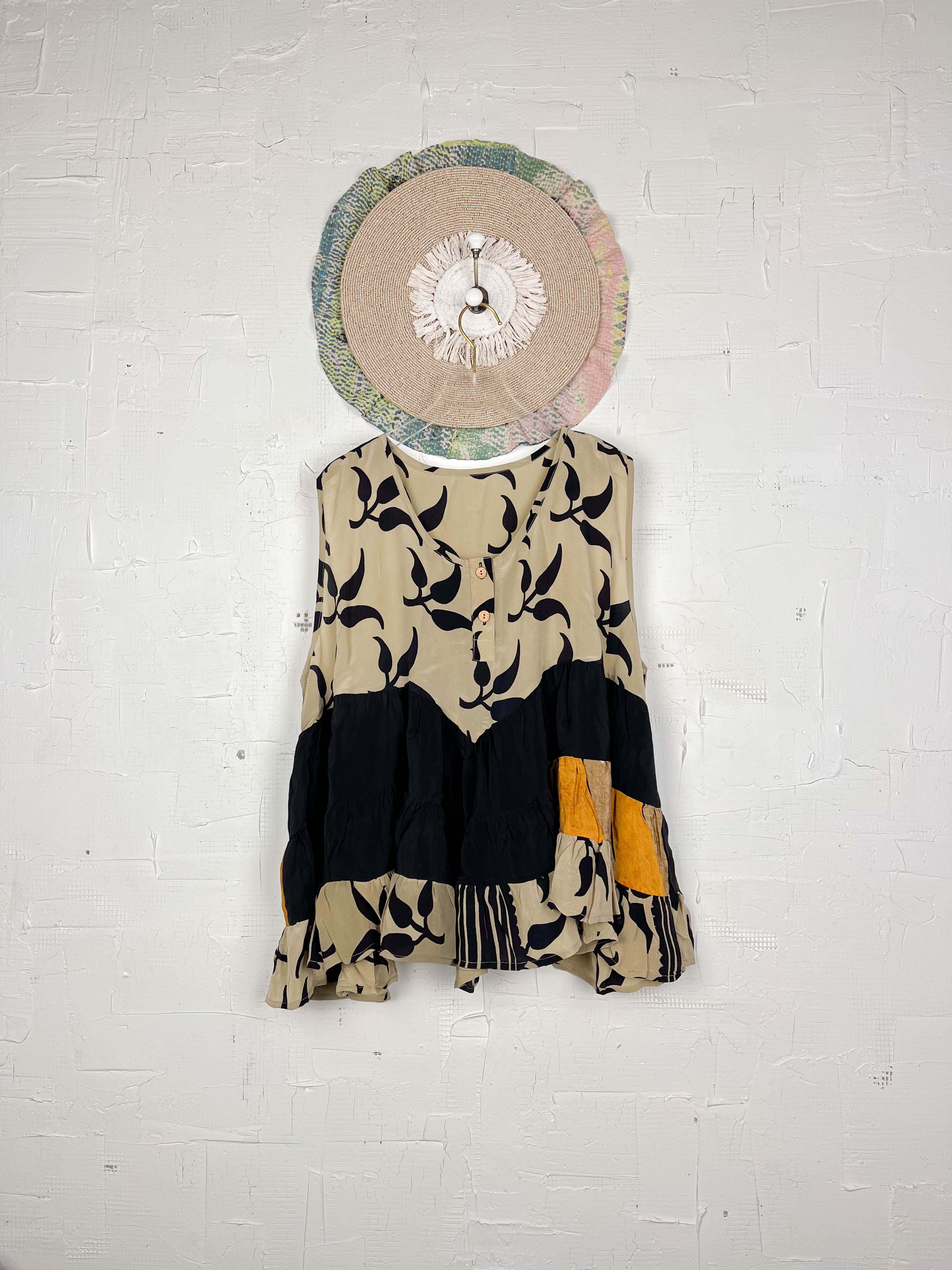 Vintage crepe top - Love Protect Sustain