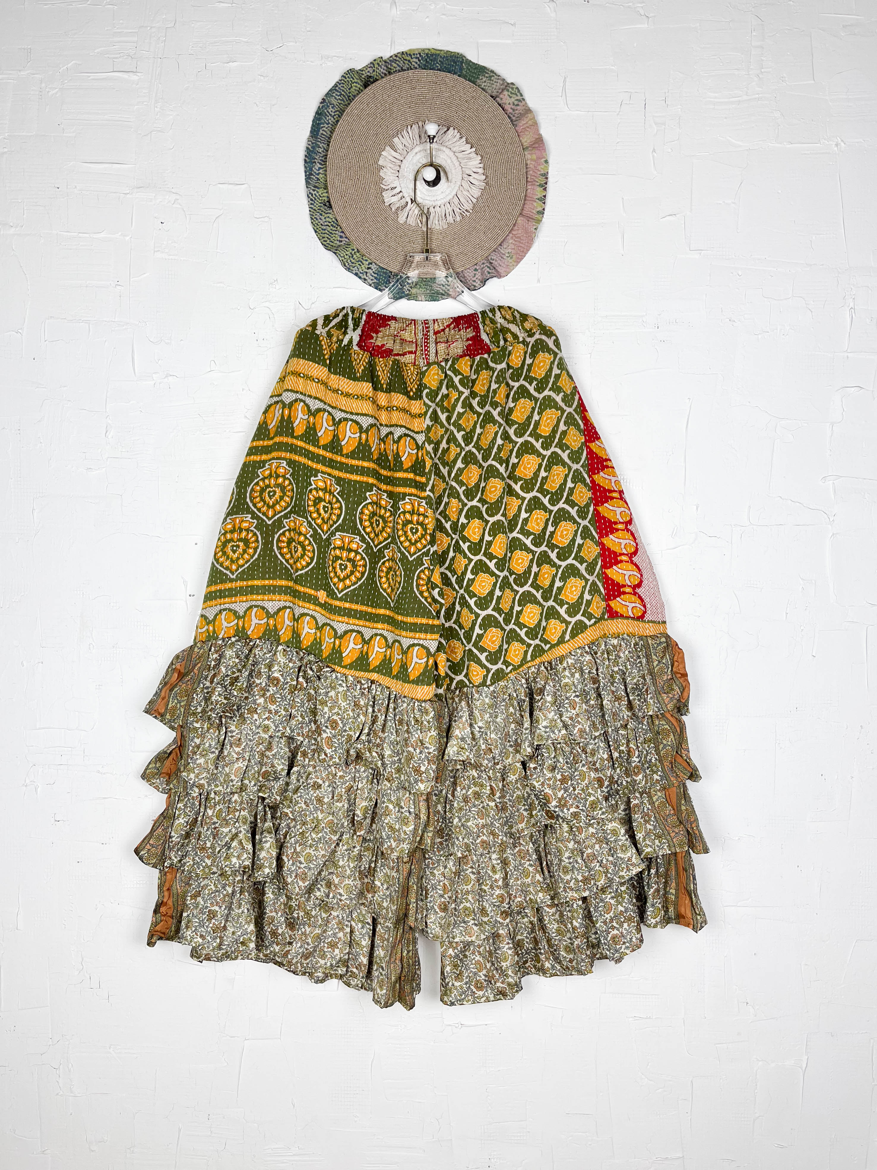 Vintage kantha ruffle pants - Love Protect Sustain