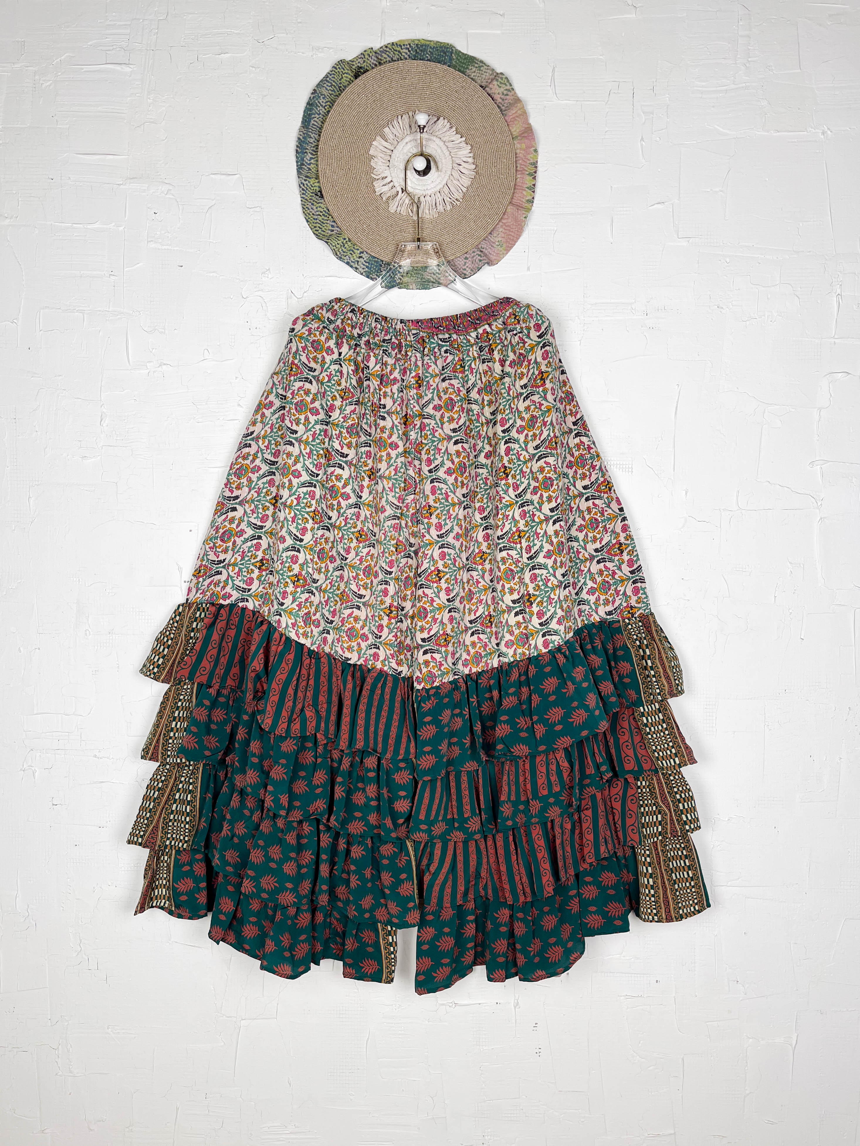 Vintage kantha ruffle pants - Love Protect Sustain