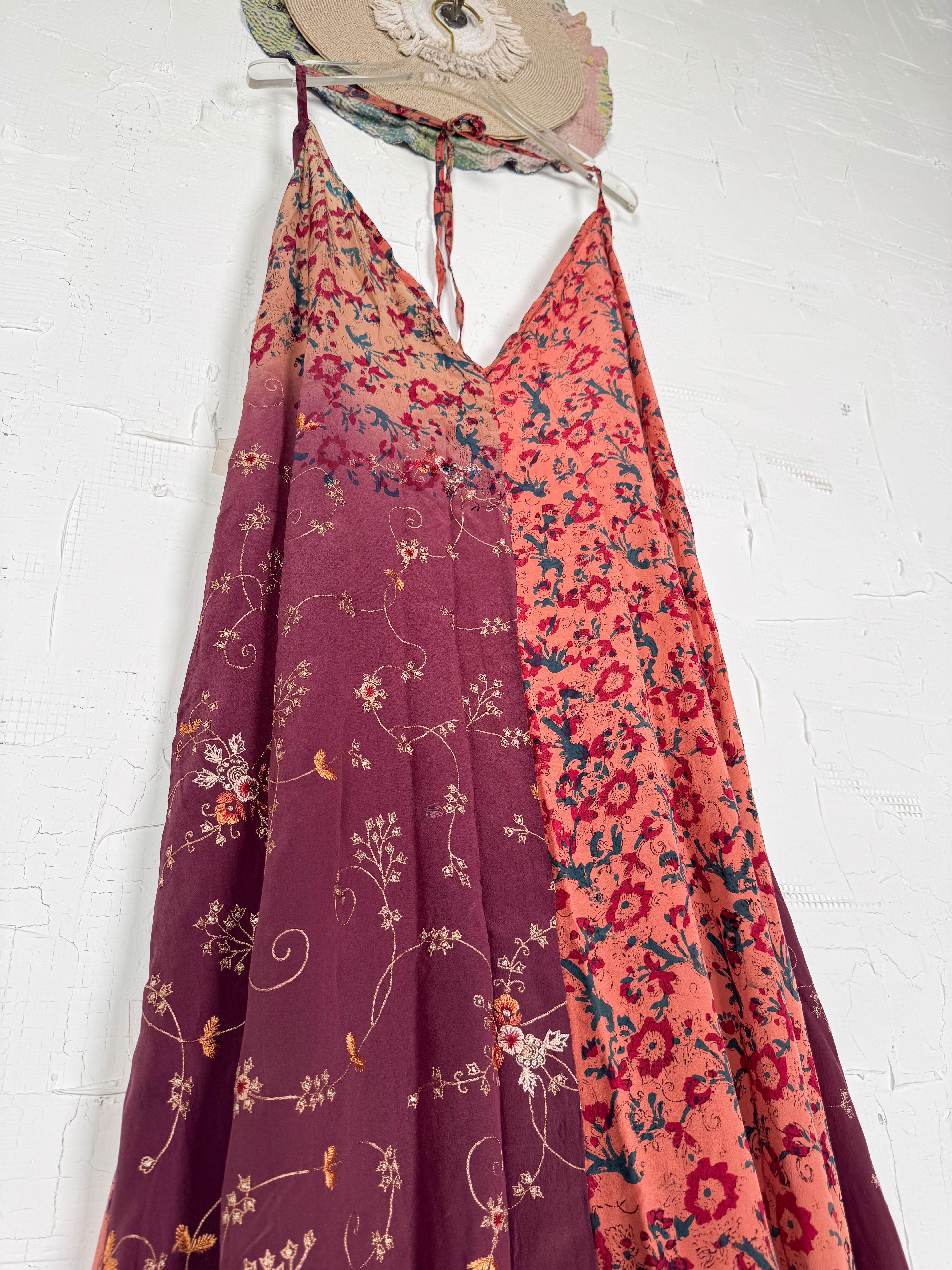 Vintage silk dress - Love Protect Sustain