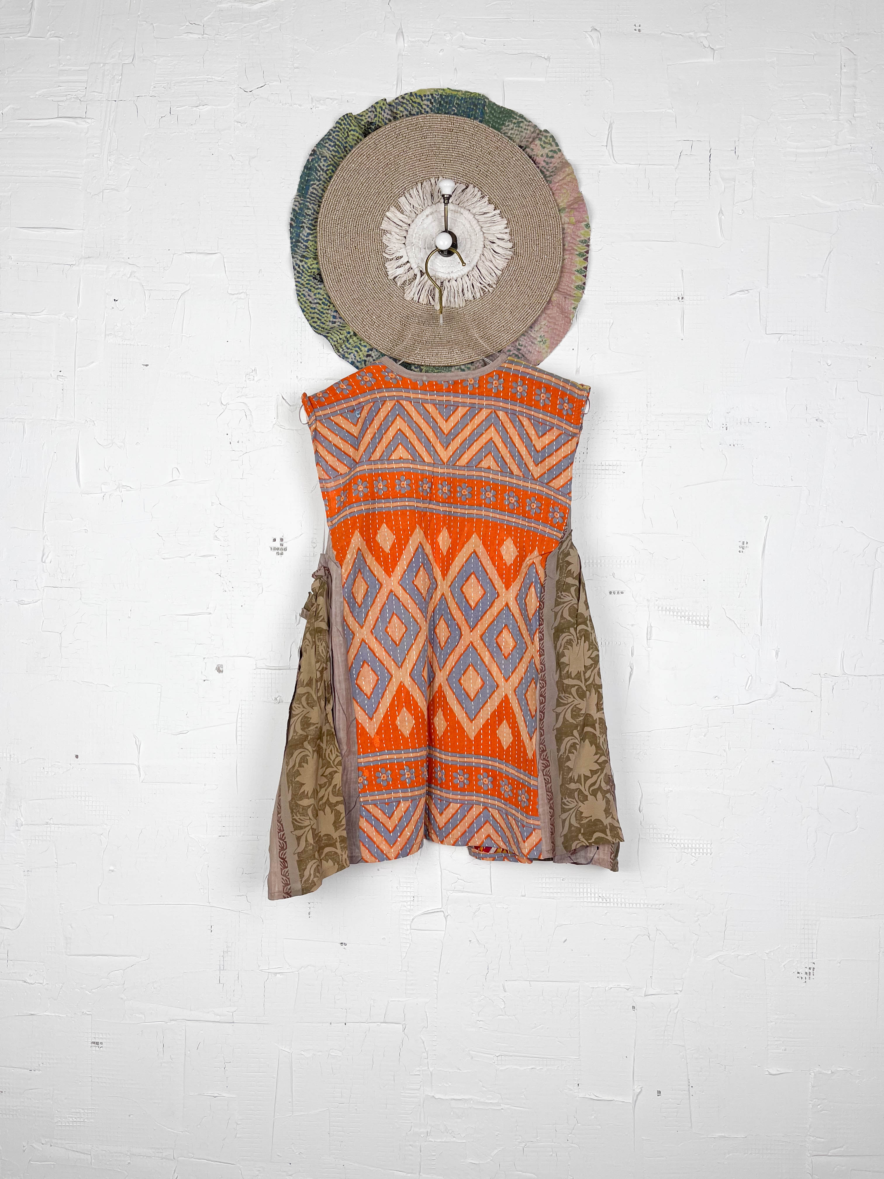 Vintage silk kantha vest - Love Protect Sustain