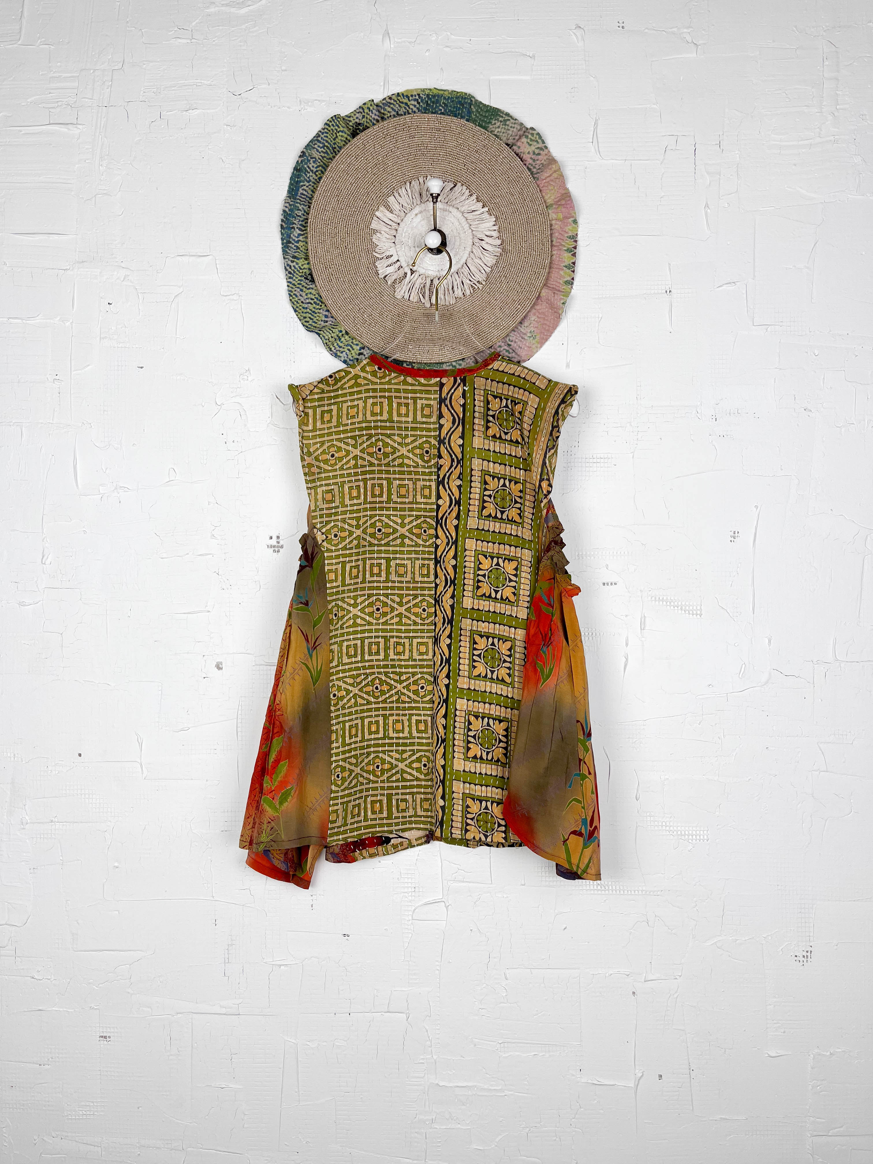 Vintage silk kantha vest - Love Protect Sustain