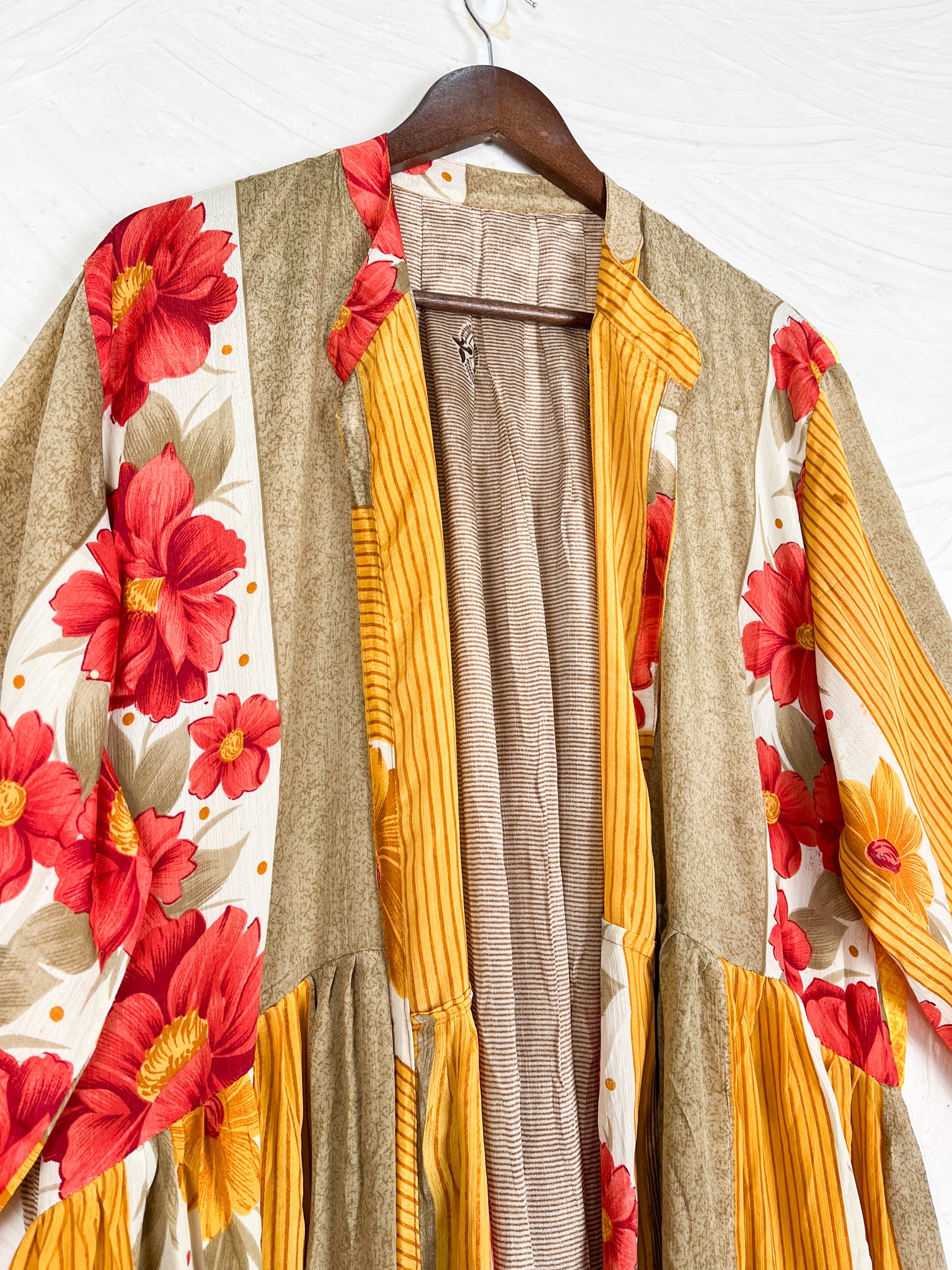 Vintage silk long dress - Love Protect Sustain