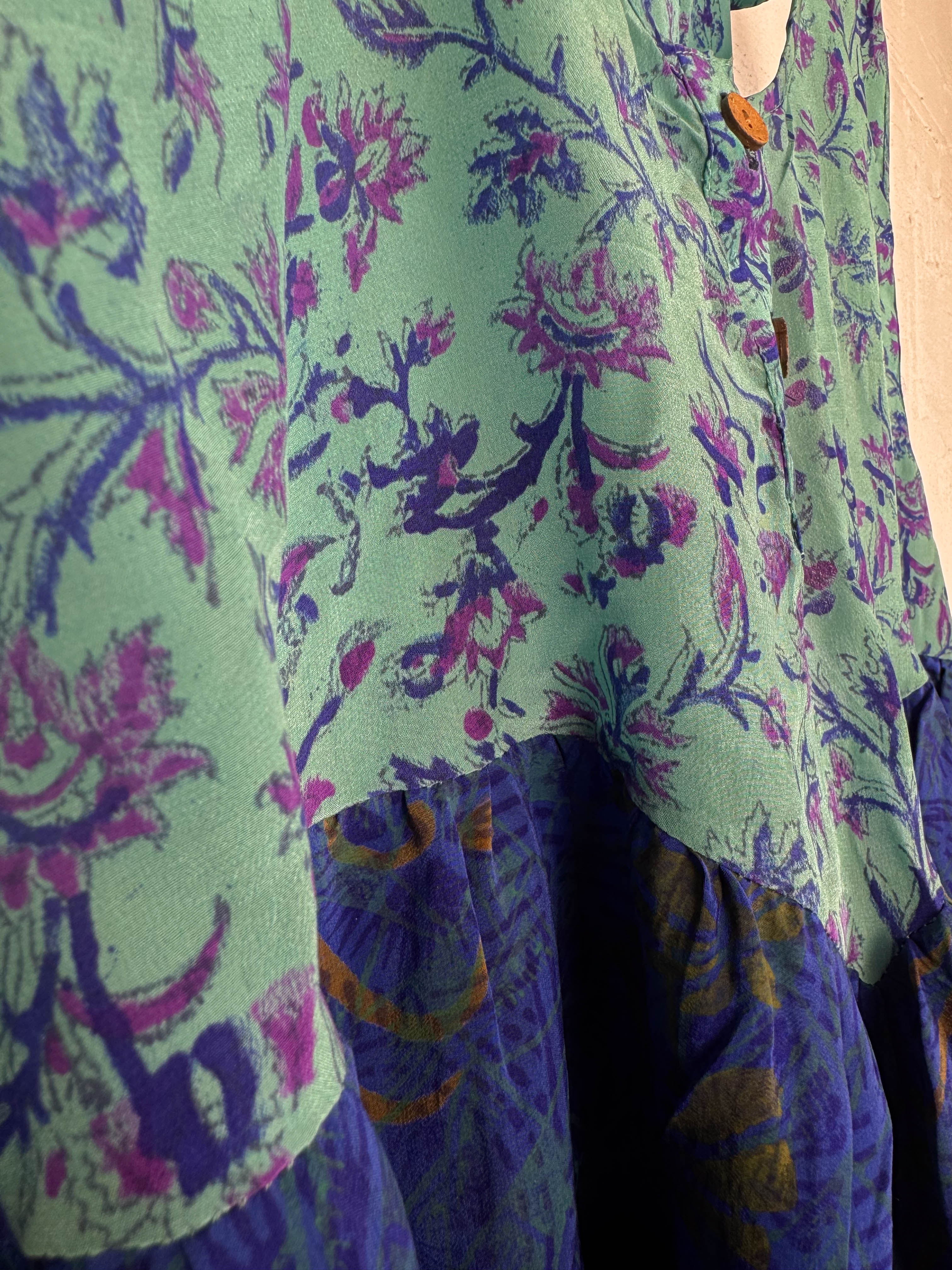 Vintage sleeveless silk top - Love Protect Sustain