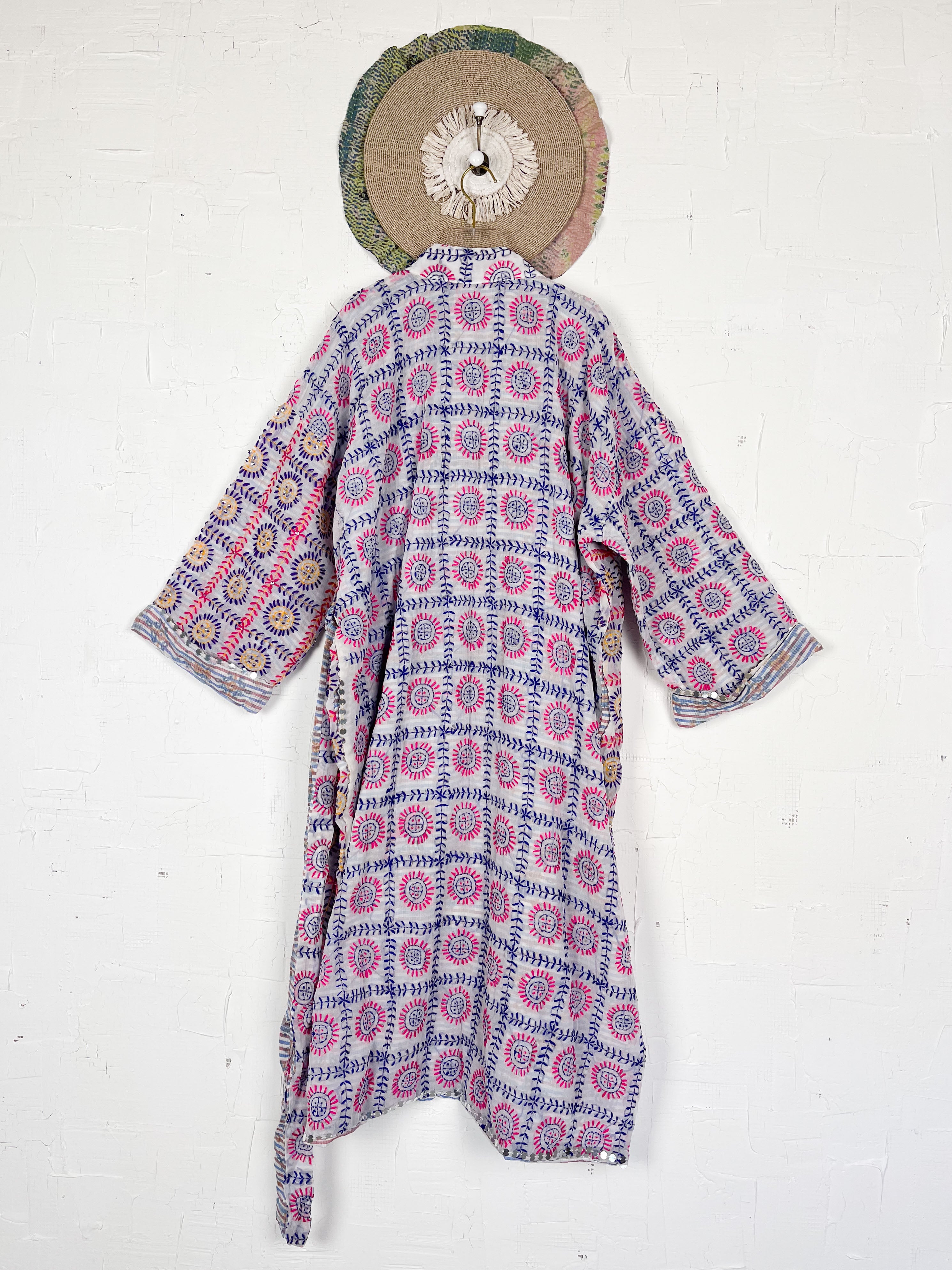 White Floral Robe - Love Protect Sustain