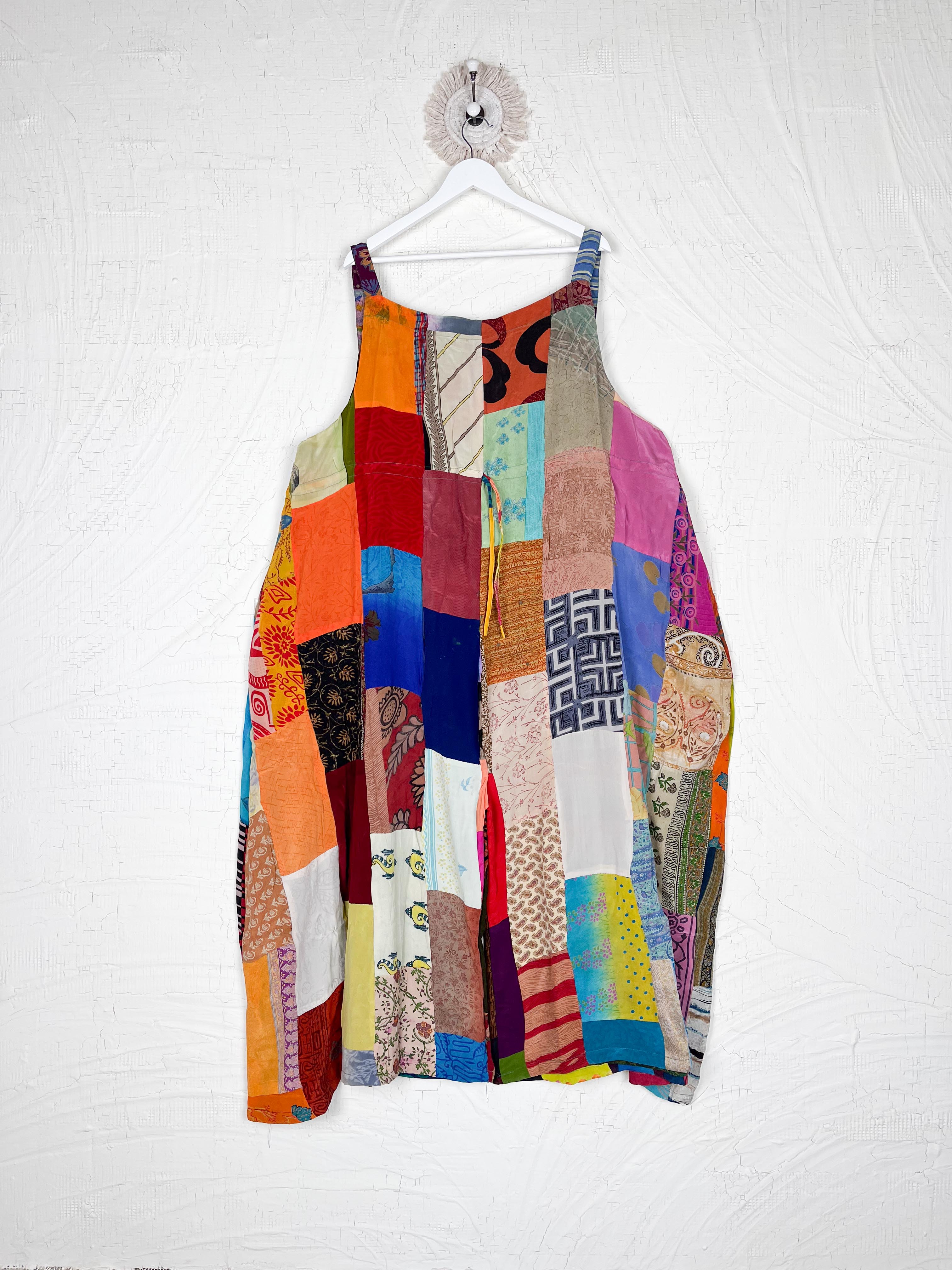 Women Patchwork Romper - Love Protect Sustain