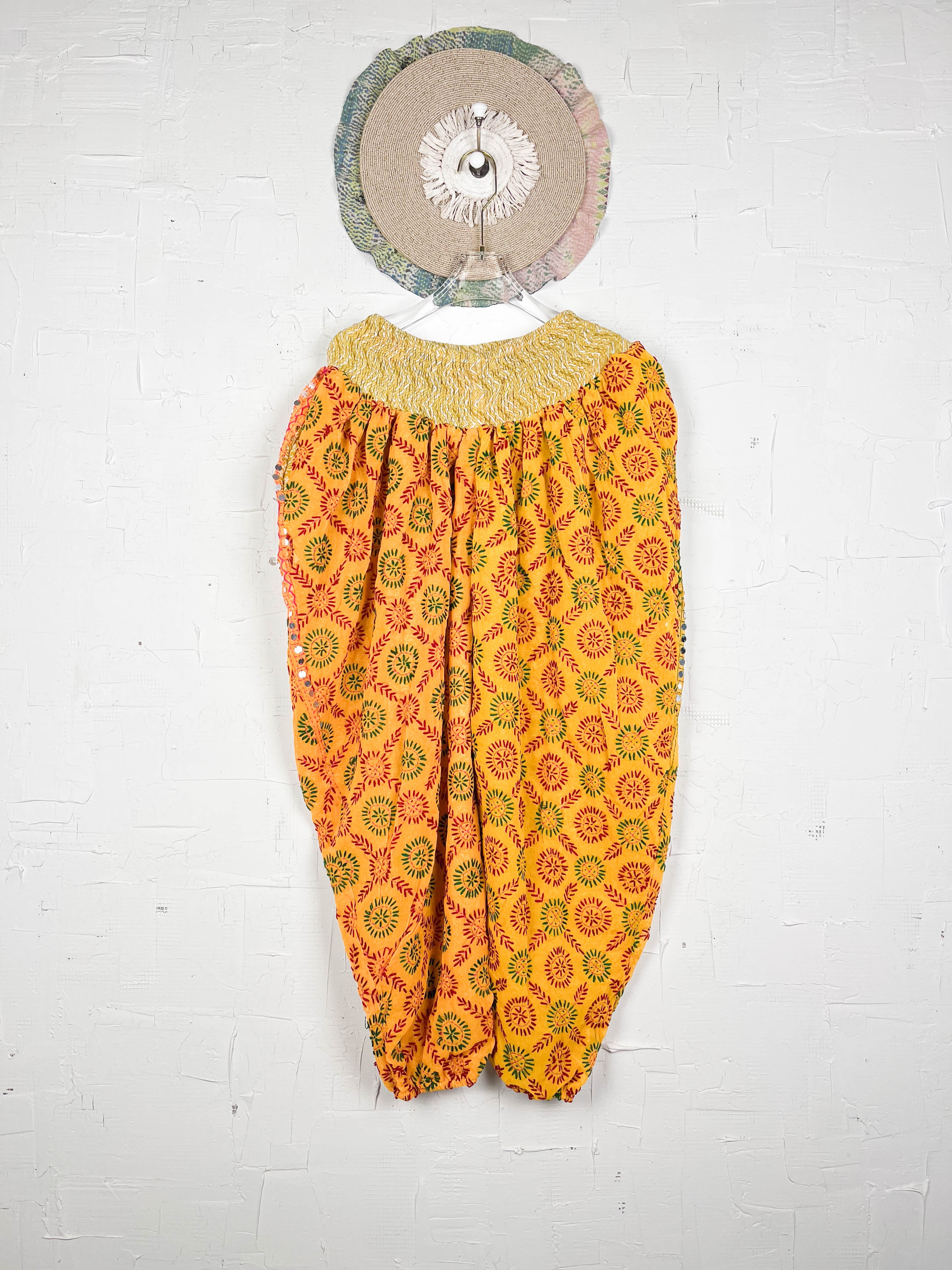 Yellow Harem Floral Pants - Love Protect Sustain 