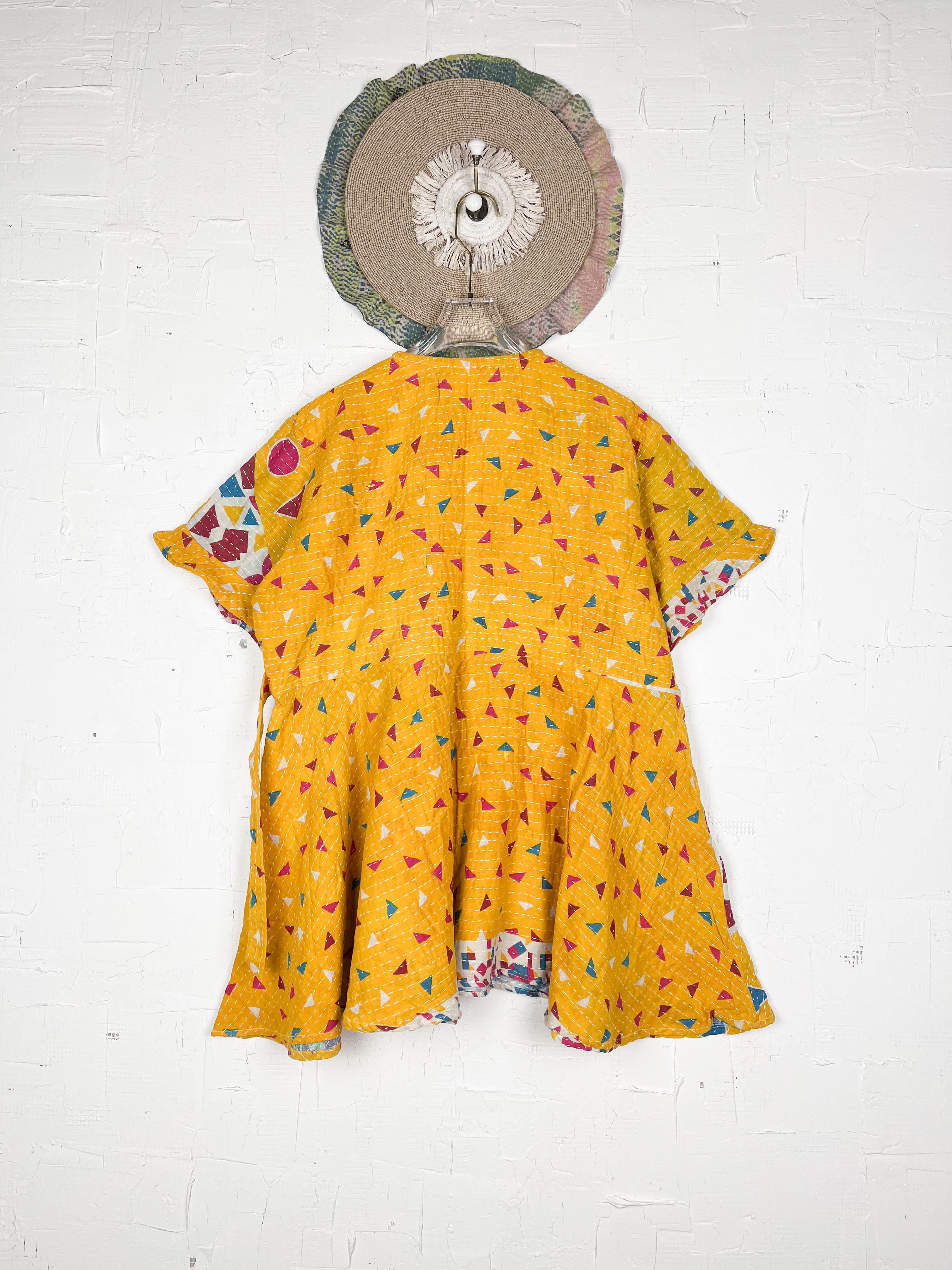 Yellow Kantha Dress - Love Protect Sustain 