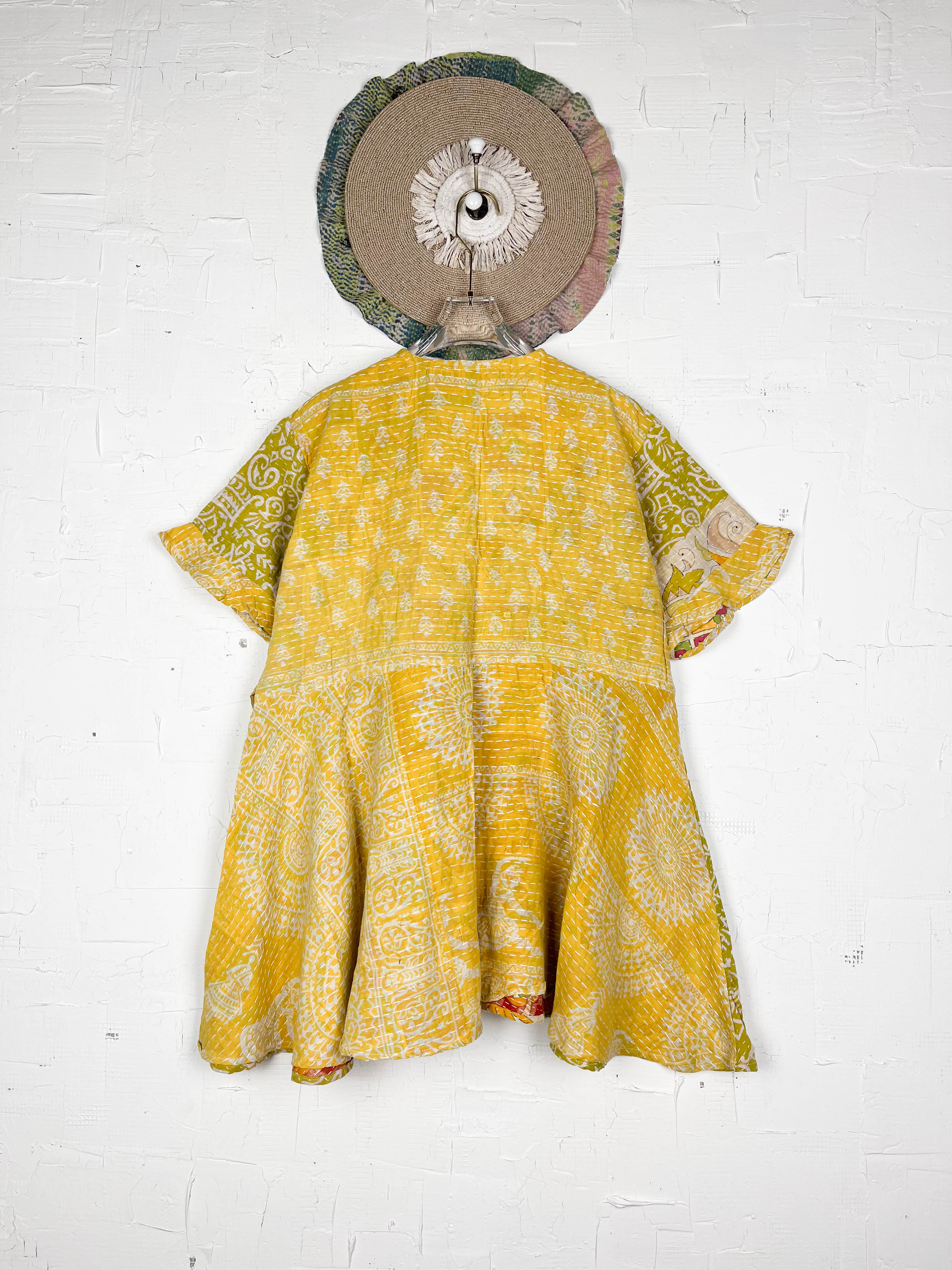 Yellow Kantha Dress - Love Protect Sustain 