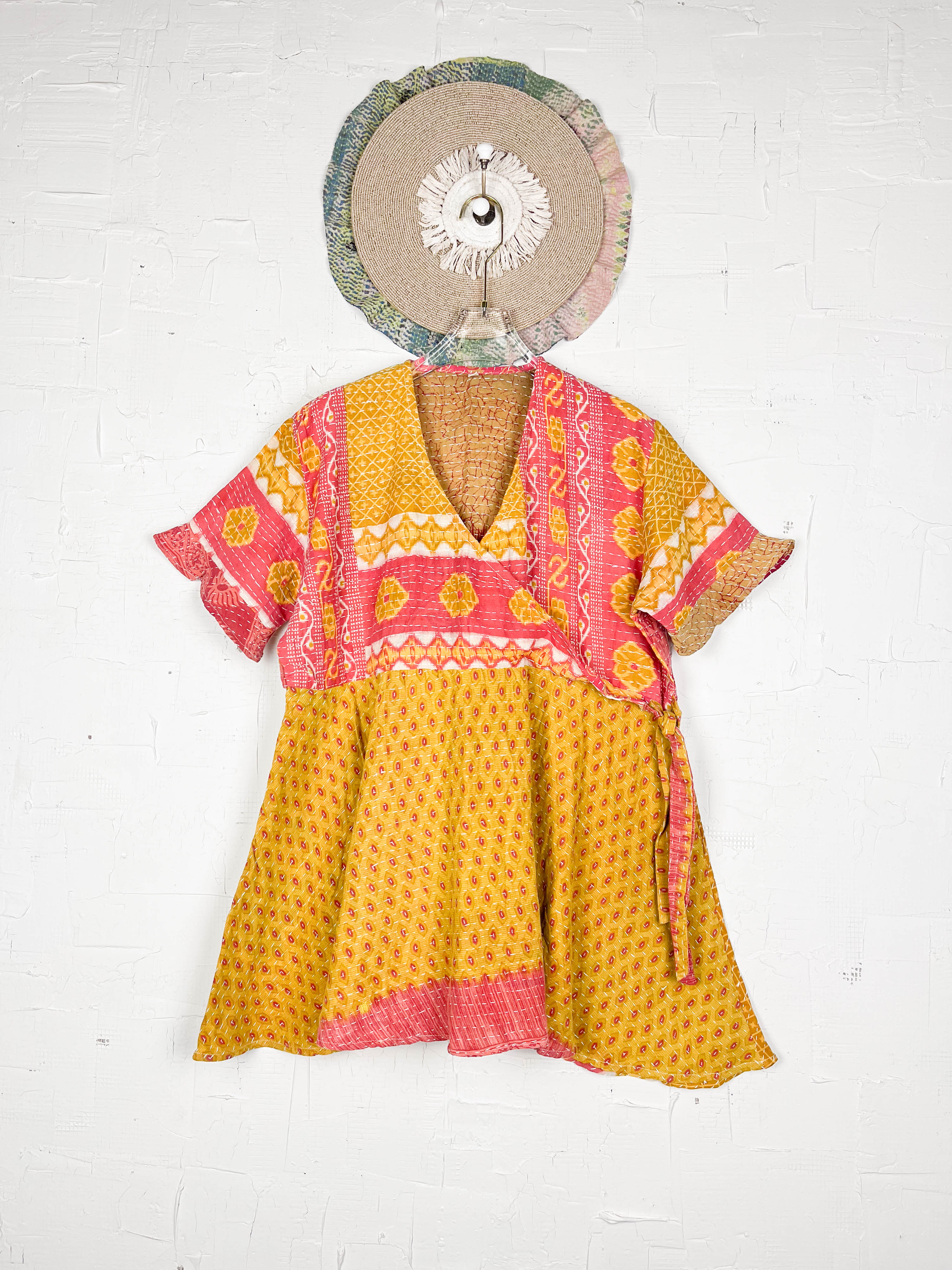 Yellow Kantha Dress - Love Protect Sustain 