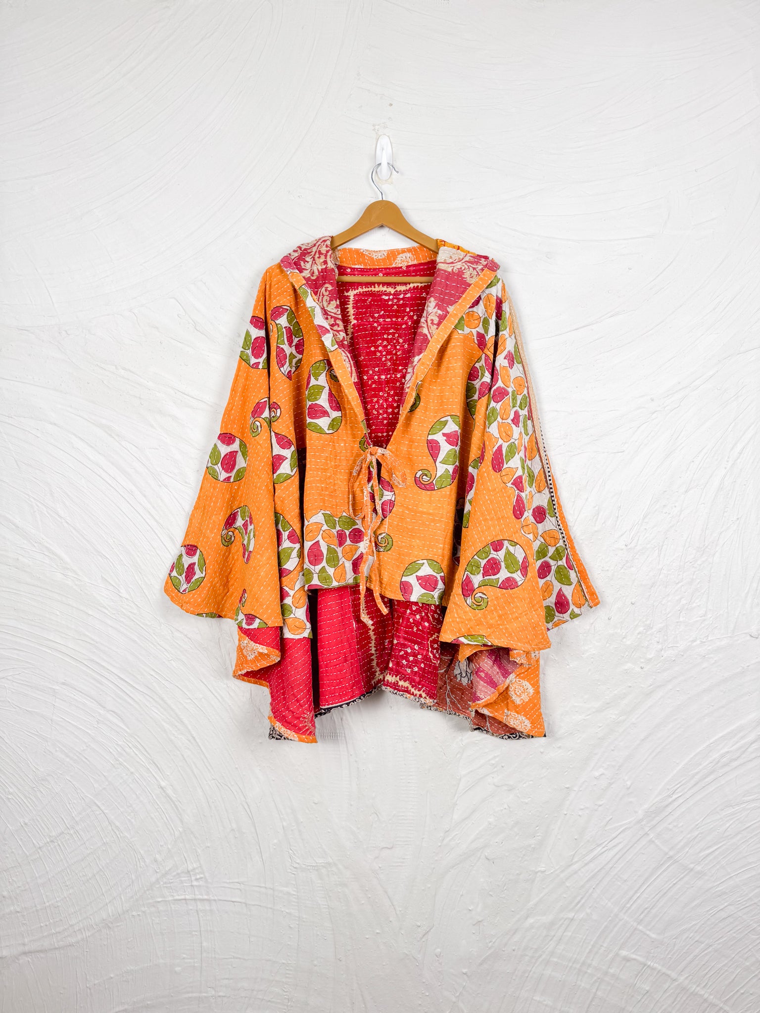 Yellow Kantha Poncho - Love Protect Sustain