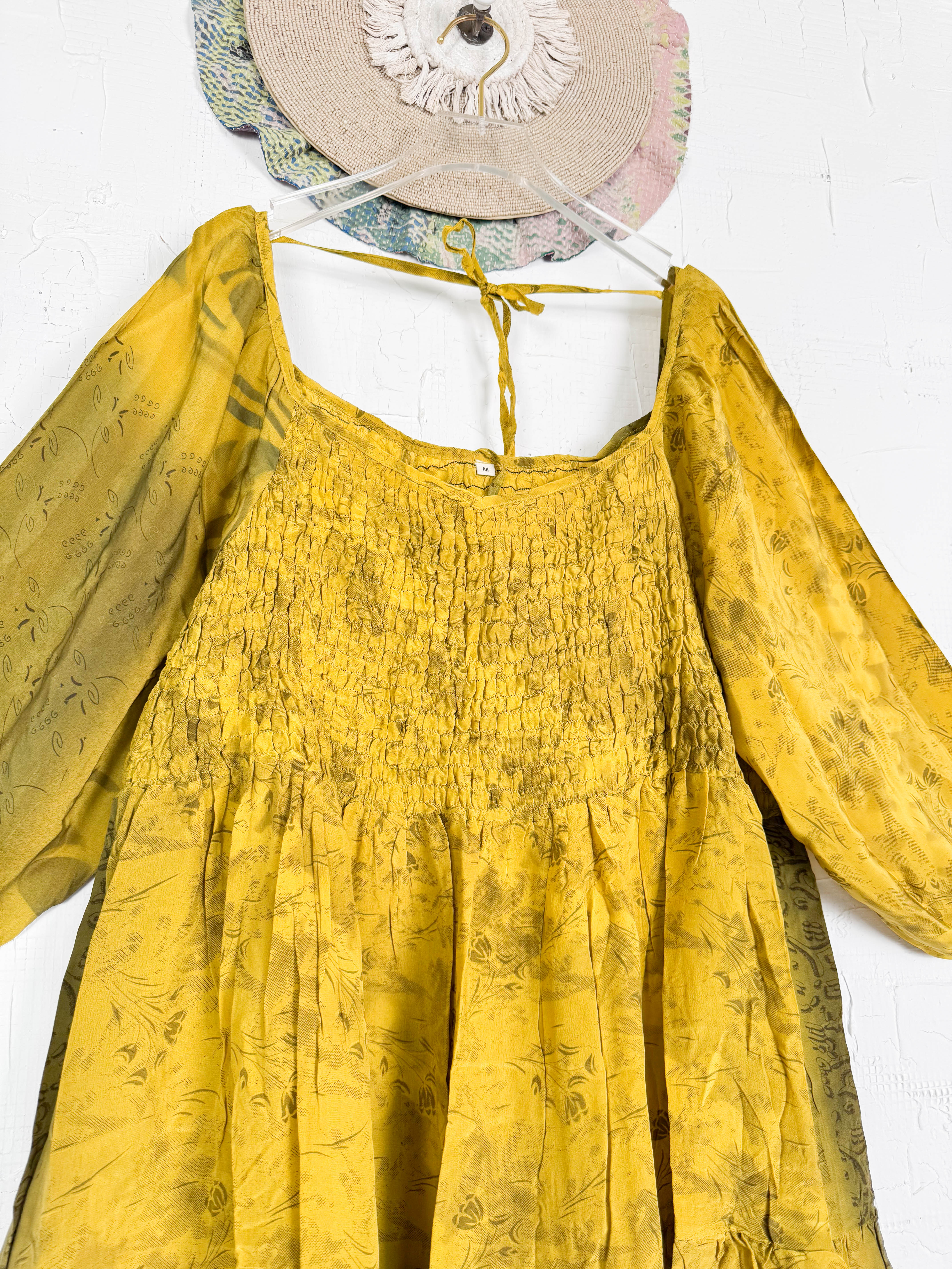 Yellow Silk Dress - Love Protect Sustain