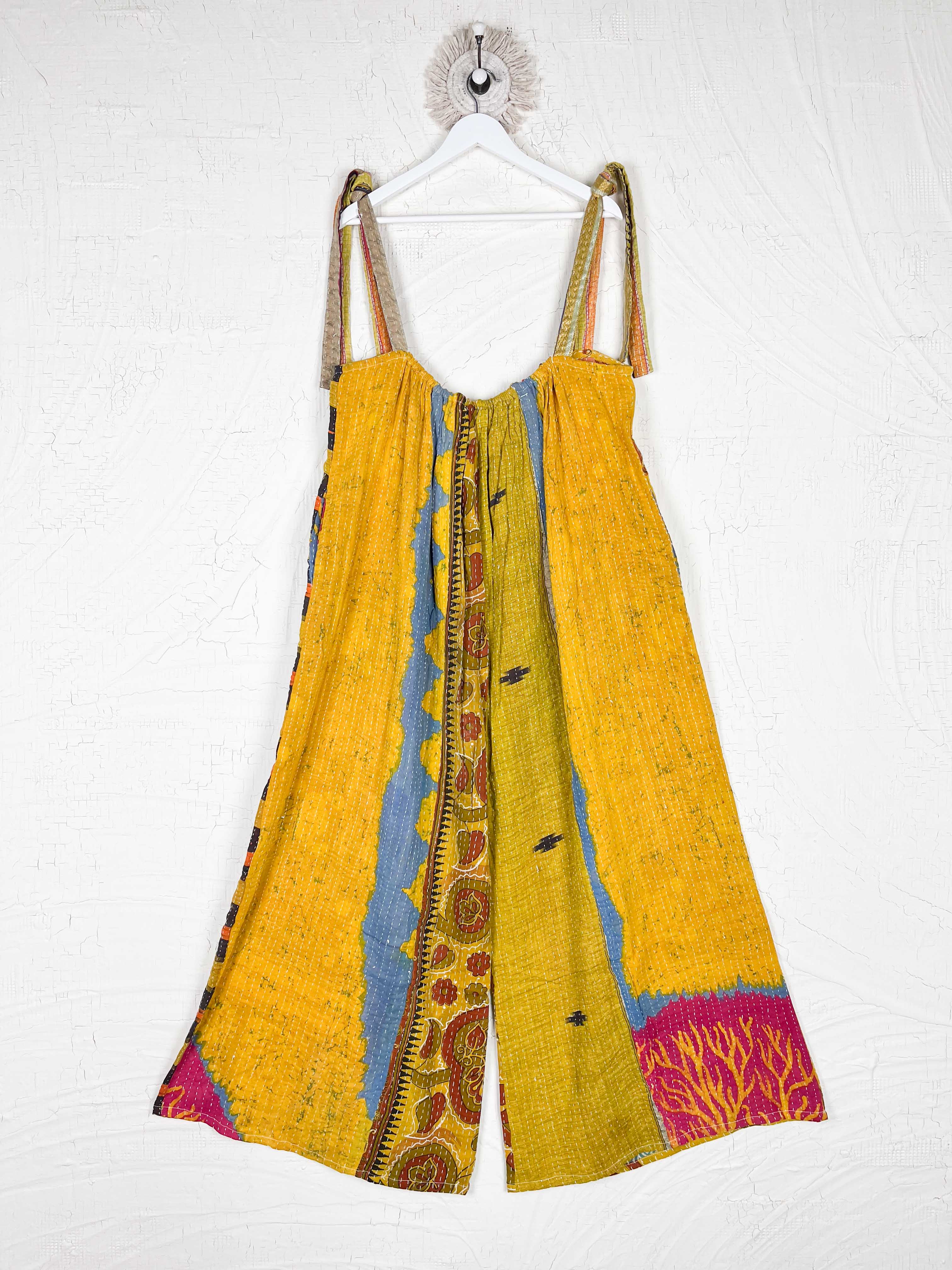 Yellow Women Kantha Jumpsuit - Love Protect Sustain