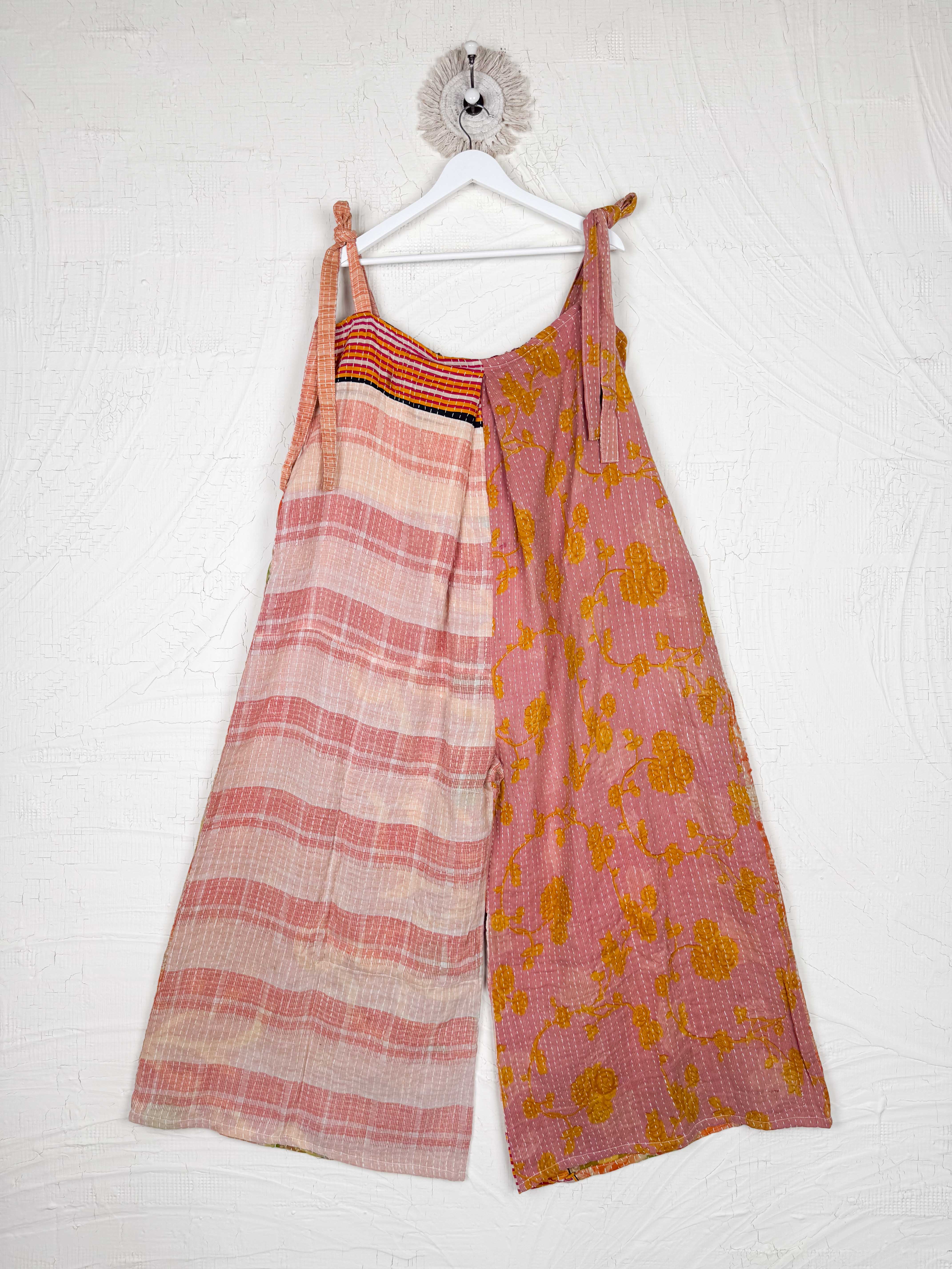 beige kantha jumsuit - Love Protect Sustain