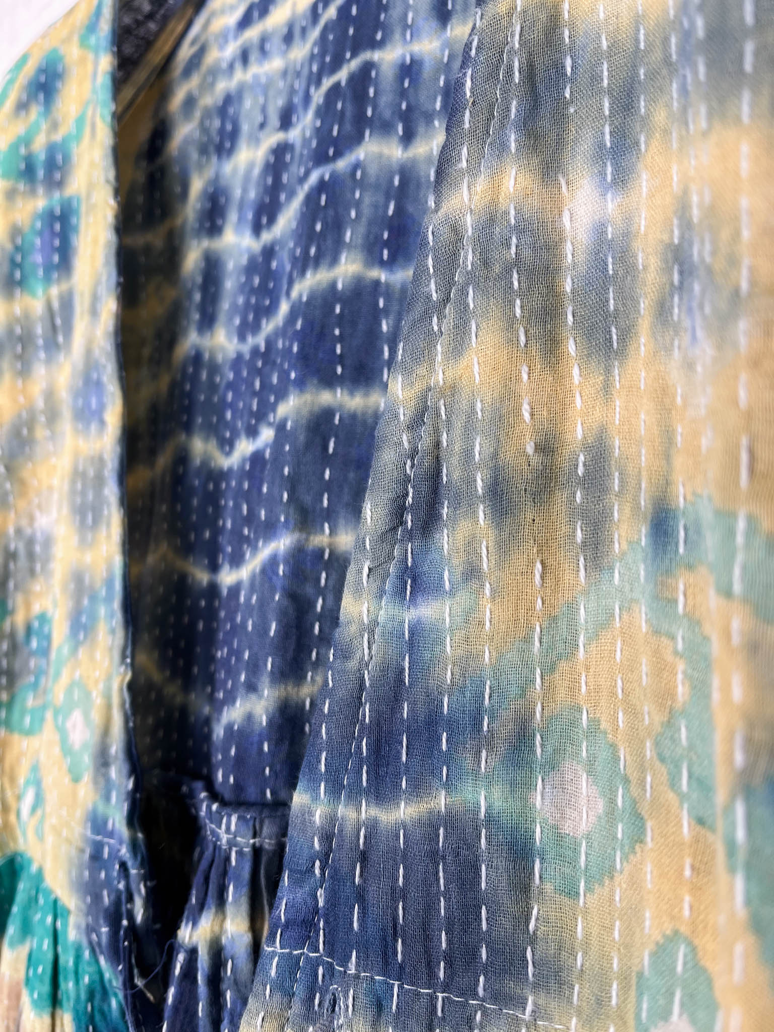 blue yellow kantha jumpsuit - Love Protect Sustain