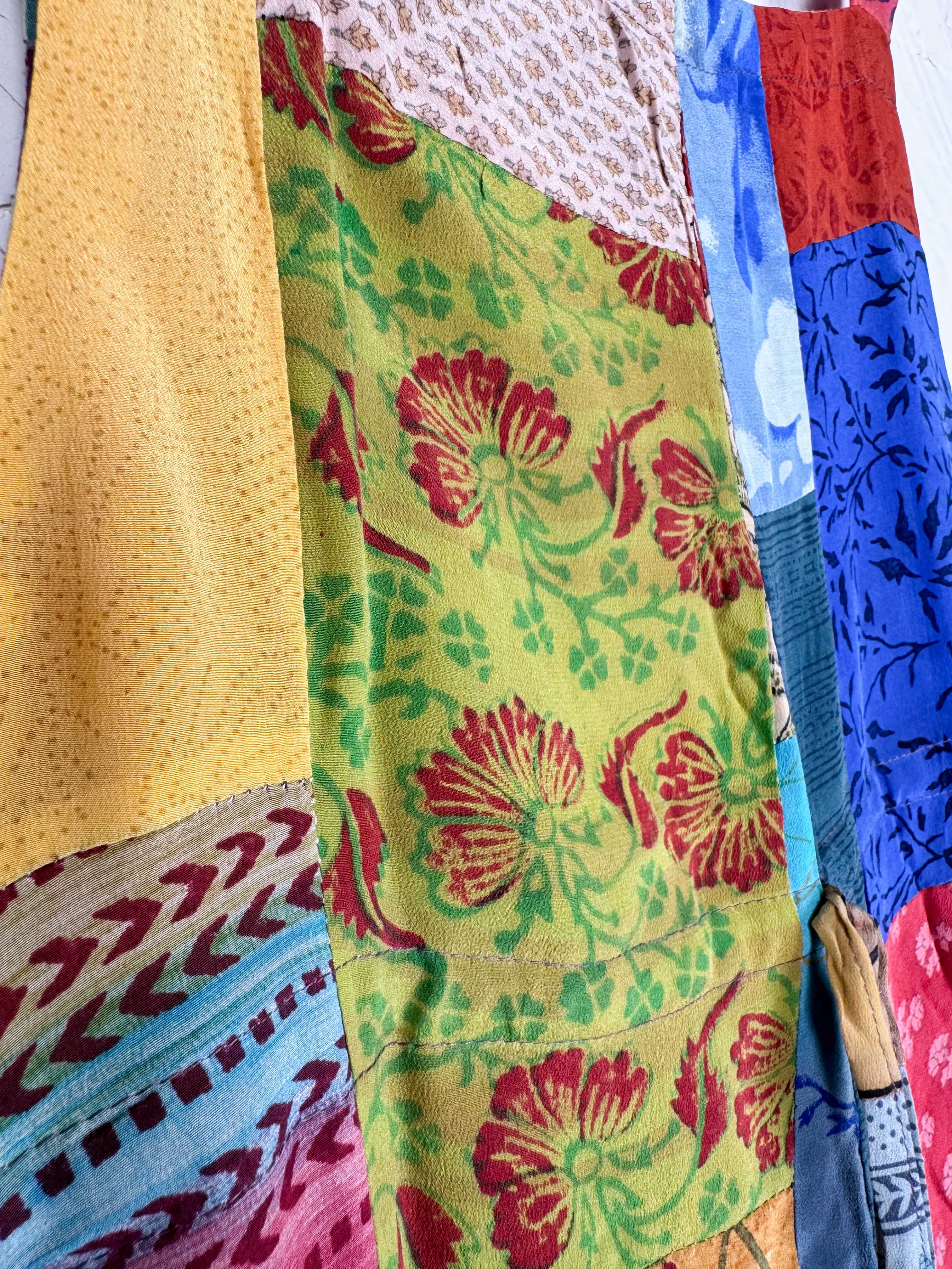 boho patchwork jumpsuit silk - Love Protect Sustain