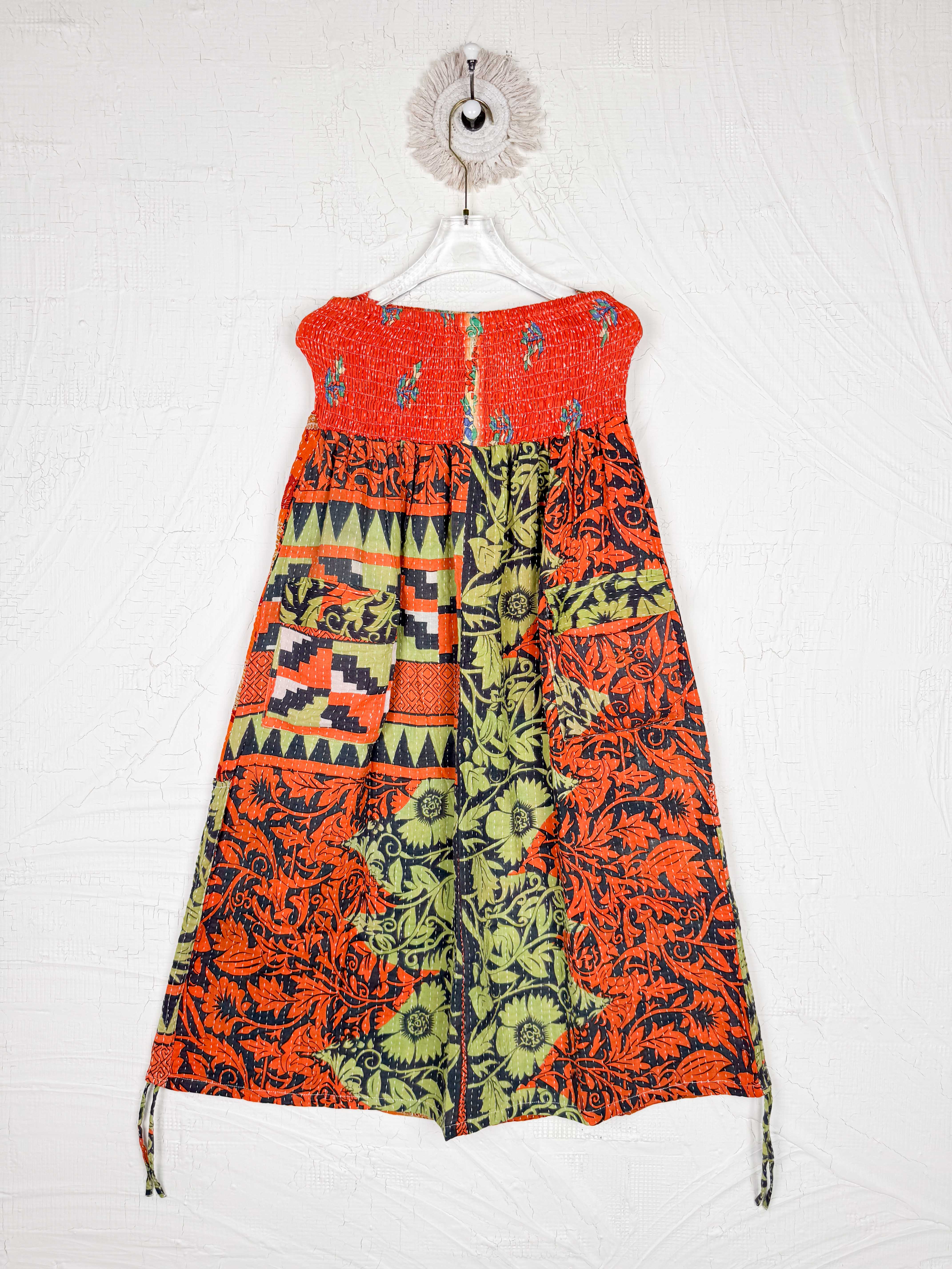 brown kantha skirt - Love Protect Sustain