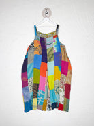 drop crotch patchwork overalls boho - Love Protect Sustain