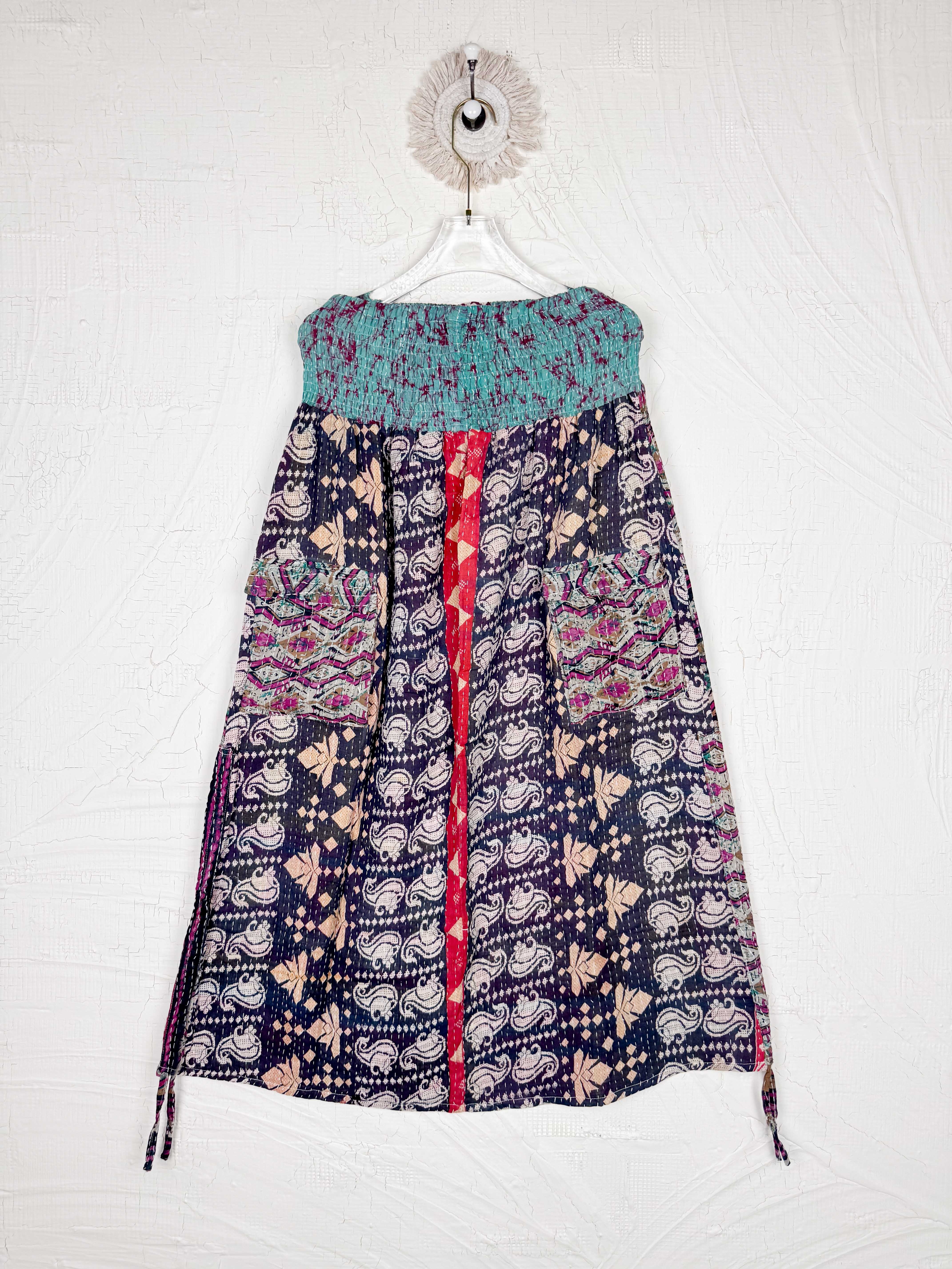 floral dark kantha pants - Love Protect Sustain