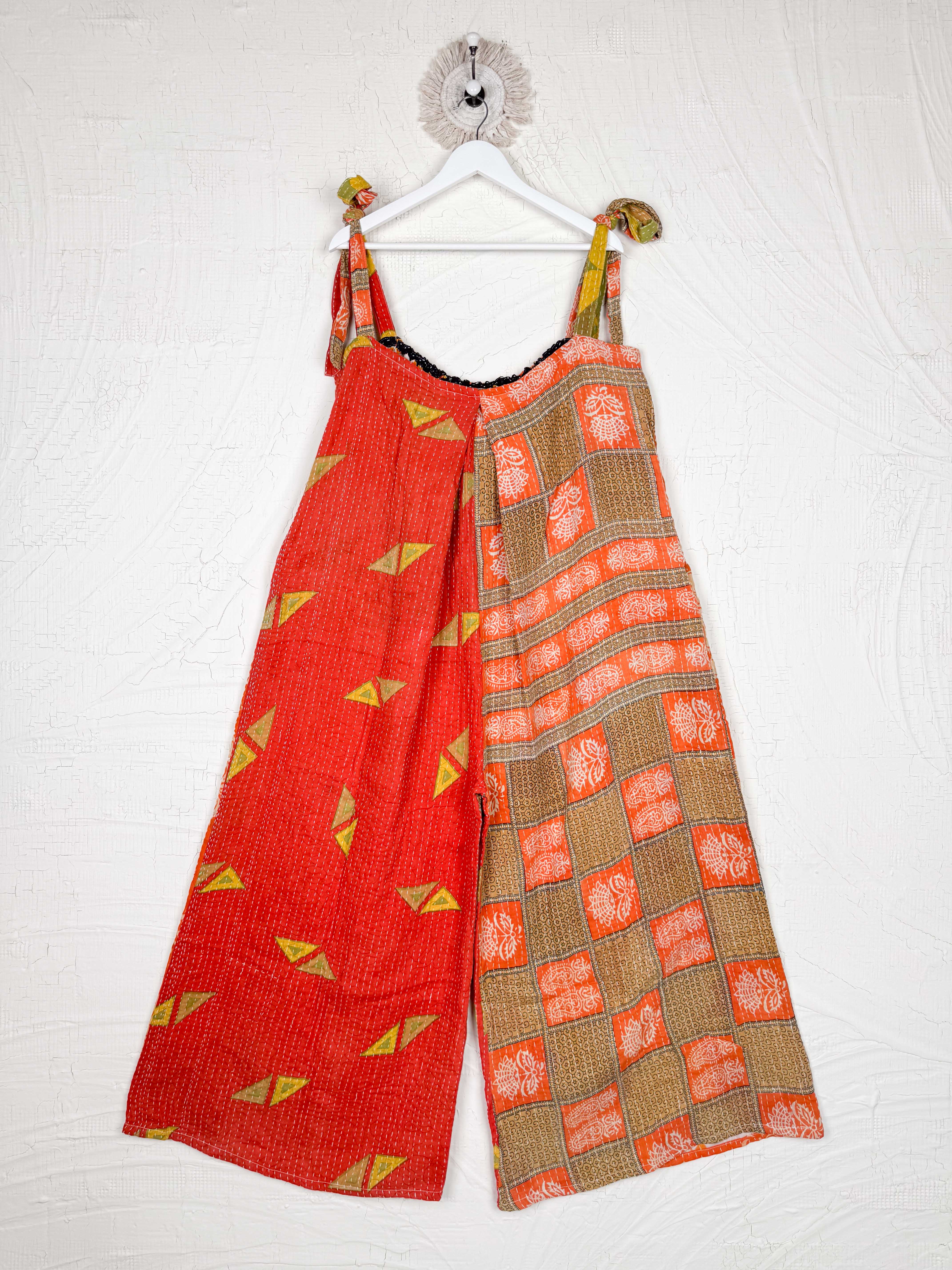 floral vintage women jumpsuit - Love Protect Sustain