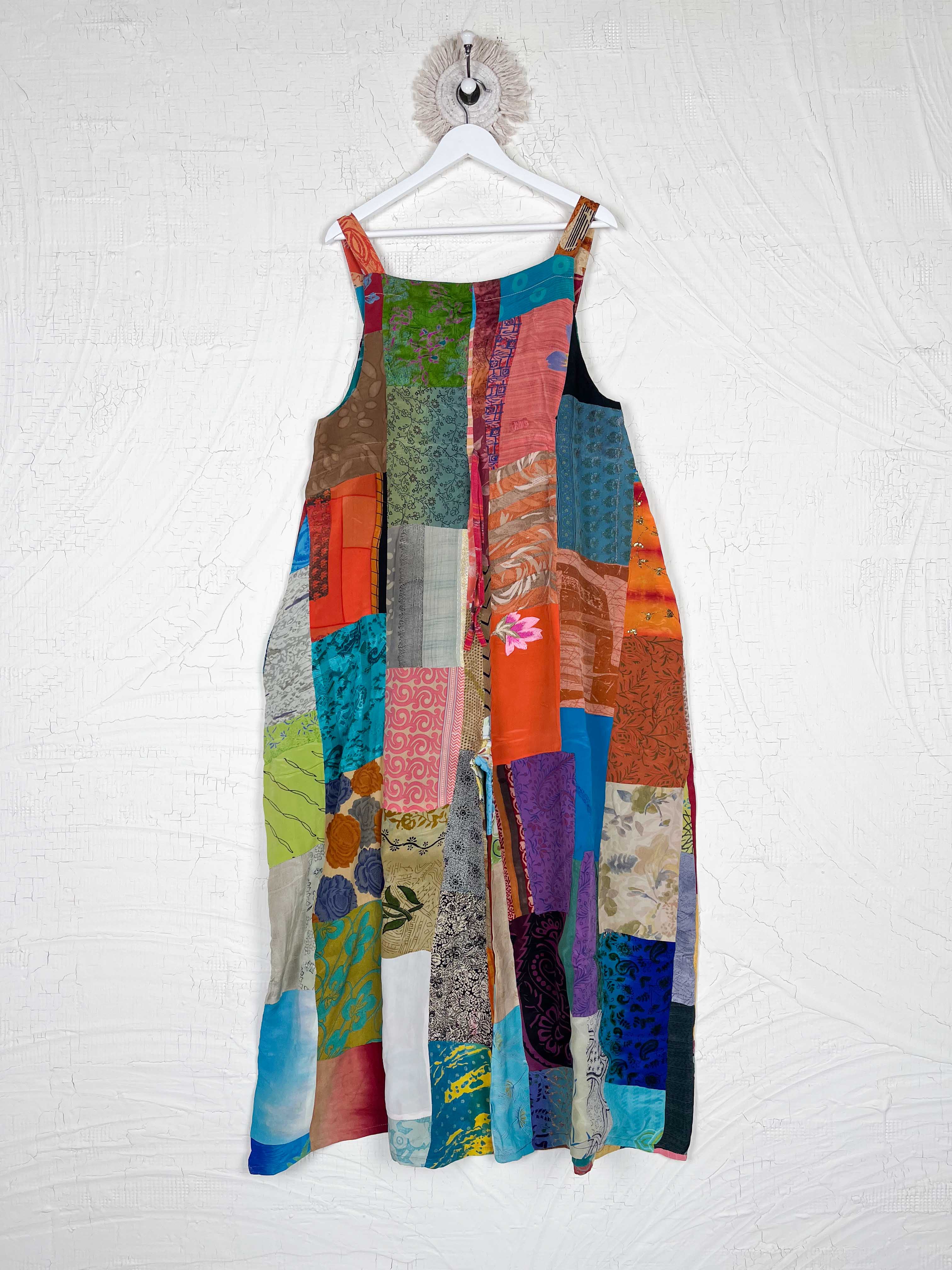 hippie patchwork dungarees dress - Love Protect Sustain