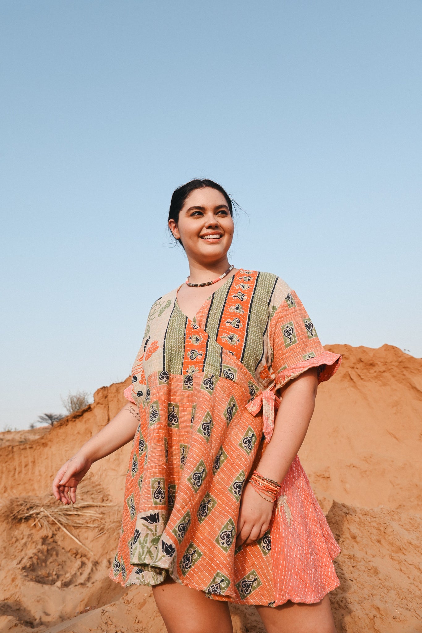 kantha mid length dress - Love Protect Sustain 