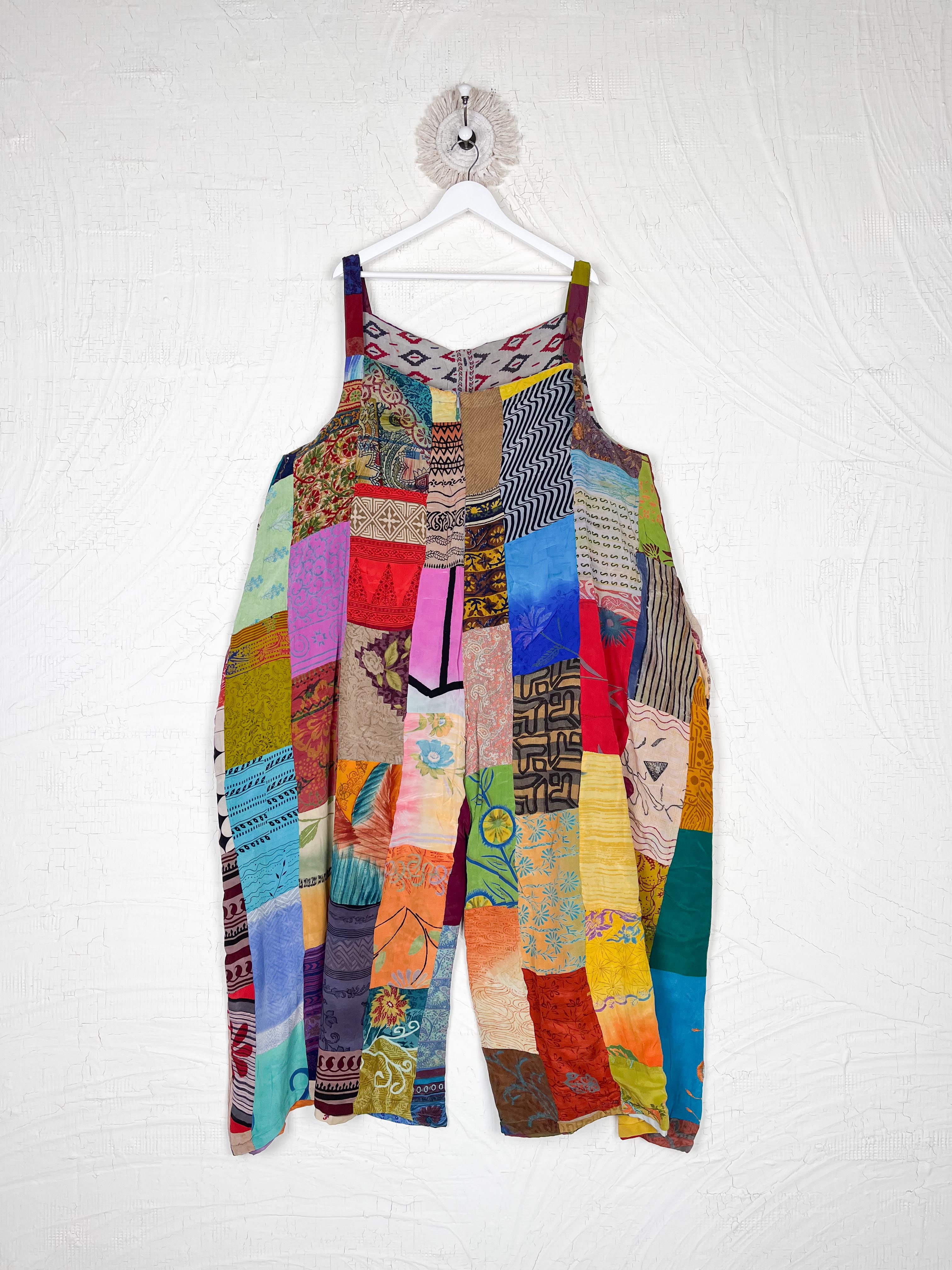 multi-color patchwork jumpsuit women - Love Protect Sustain