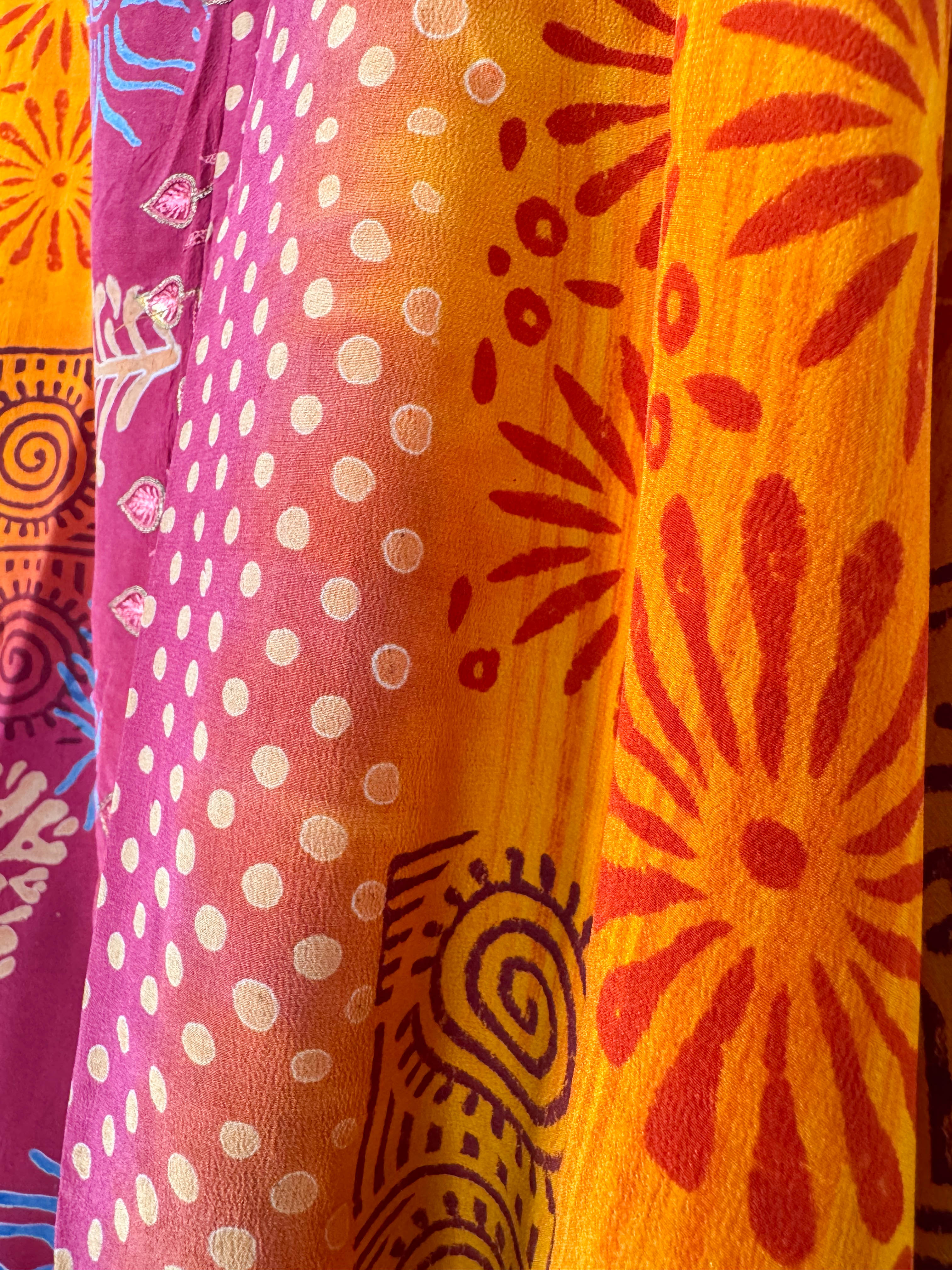 orange red silk dress - Love Protect Sustain